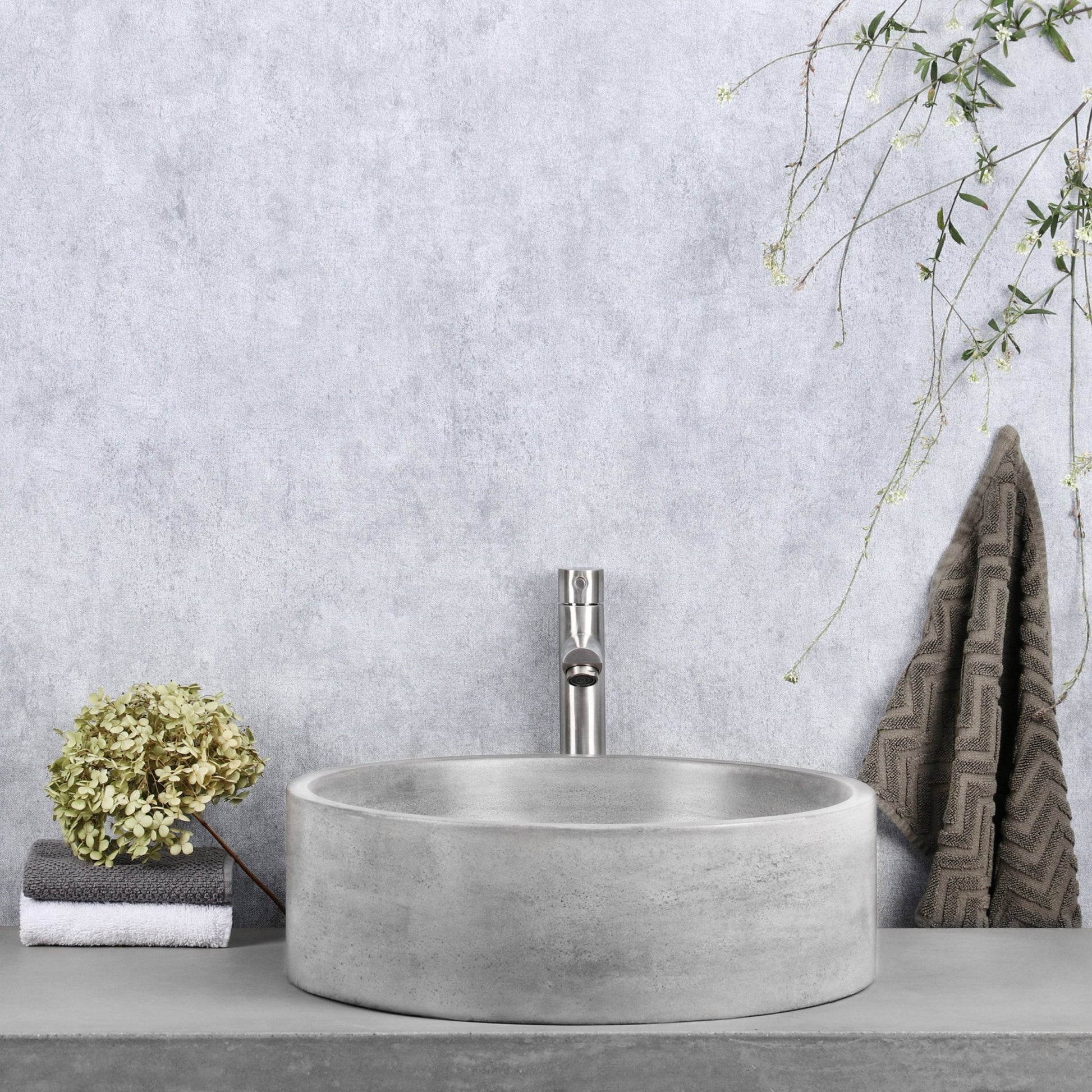 Differnz Marba waskom beton | lichtgrijs | 42 x 42 x 13 cm - Mozaiektegel.com