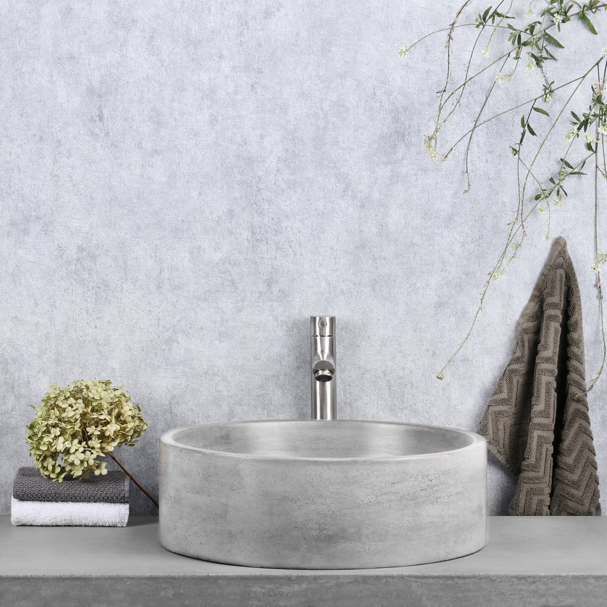 Differnz Marba waskom beton | lichtgrijs | 42 x 42 x 13 cm - Mozaiektegel.com