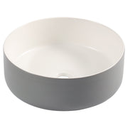 Differnz Mira waskom keramiek | grijs/wit | Ø 36 x 12 cm - Mozaiektegel.com