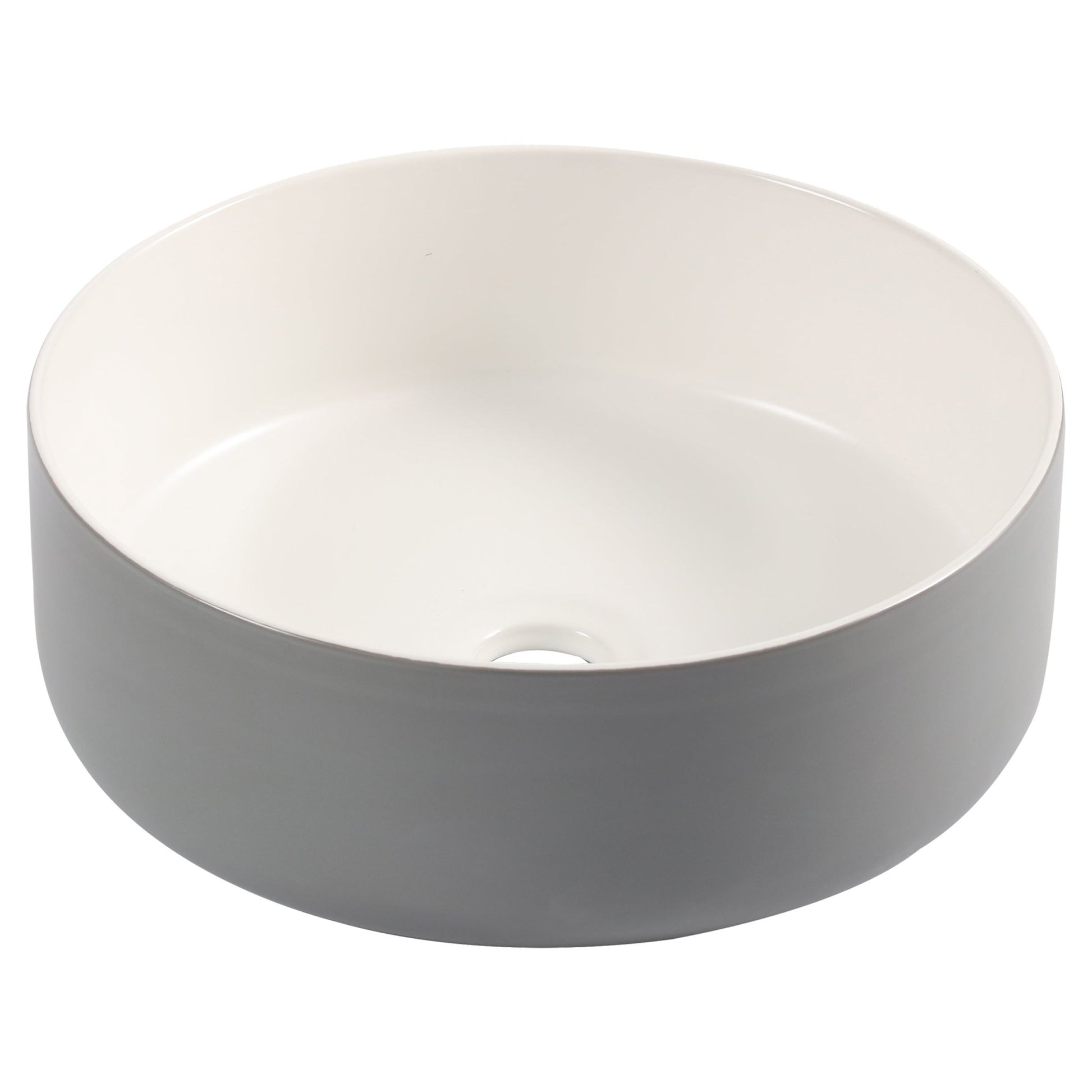 Differnz Mira waskom keramiek | grijs/wit | Ø 36 x 12 cm - Mozaiektegel.com