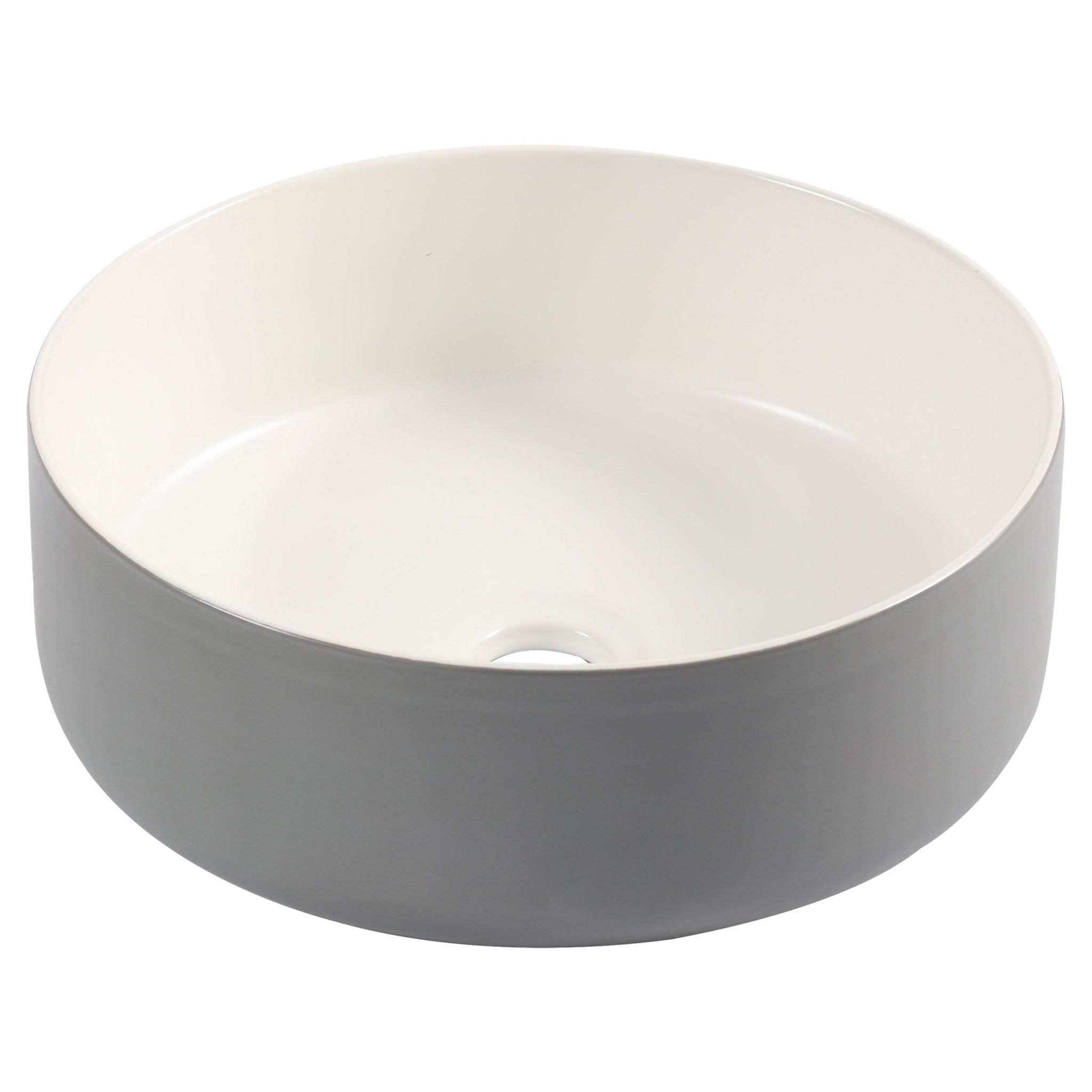 Differnz Mira waskom keramiek | grijs/wit | Ø 36 x 12 cm - Mozaiektegel.com