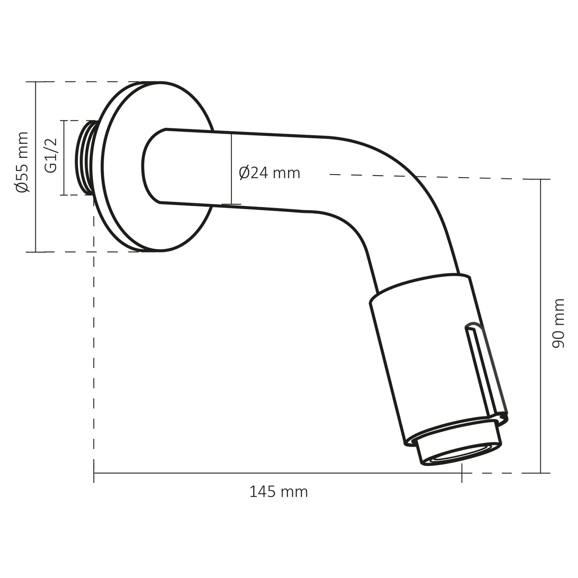 Differnz muurkraan inbouw - koudwater - 14.5 cm - mat chroom - Mozaiektegel.com
