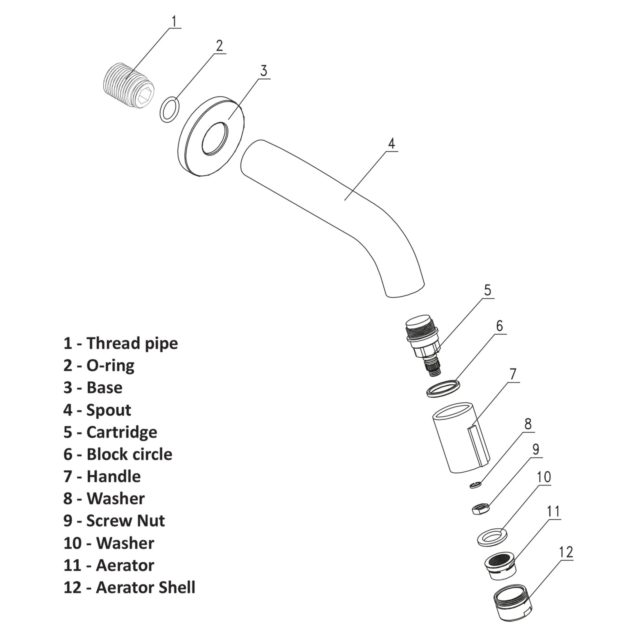 Differnz muurkraan inbouw - koudwater - 14.5 cm - mat chroom - Mozaiektegel.com