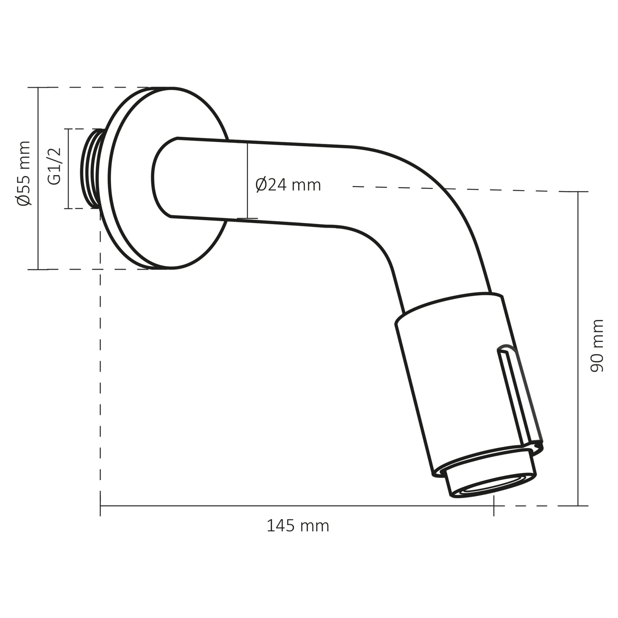 Differnz muurkraan inbouw - koudwater - 14.5 cm - mat wit - Mozaiektegel.com