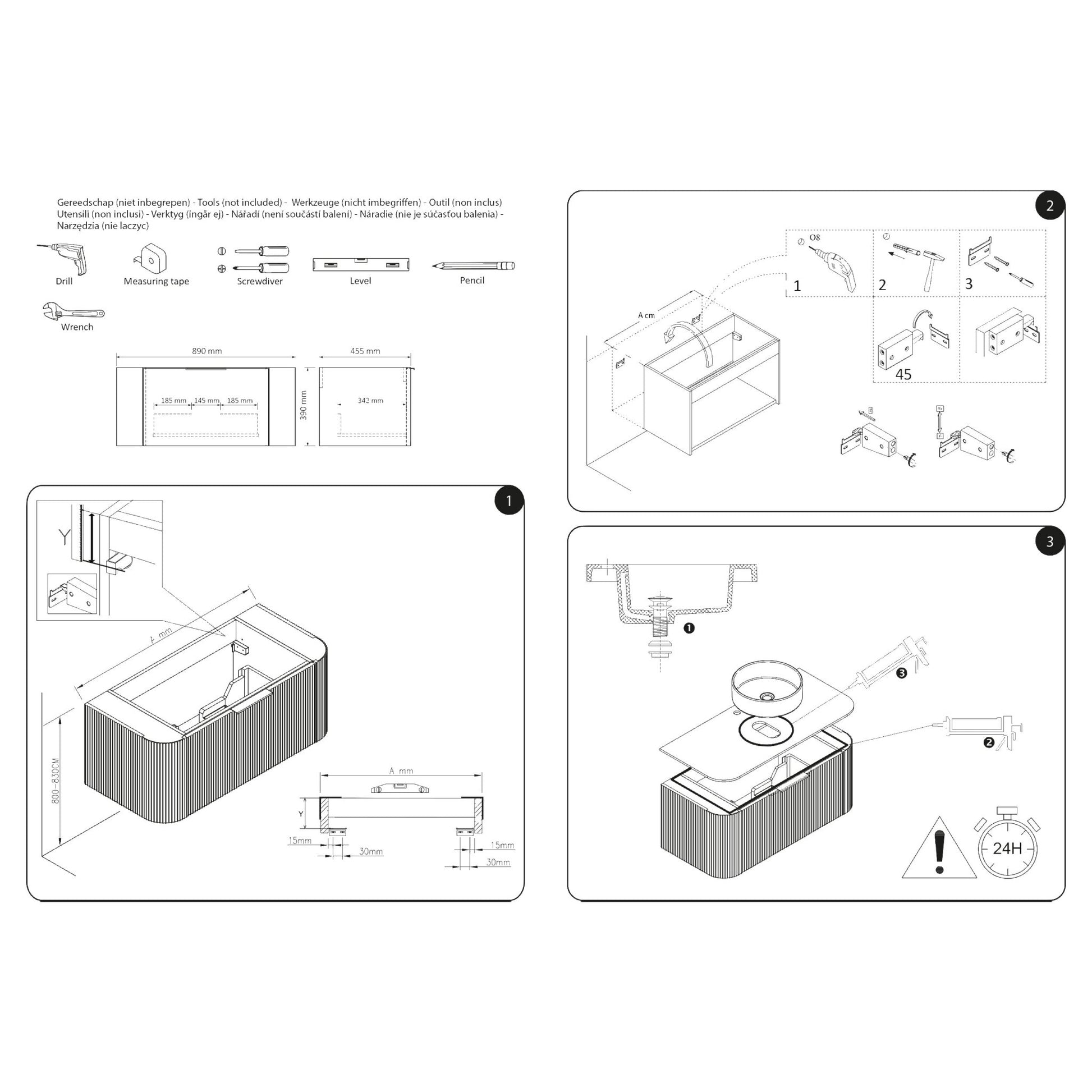 Differnz Olle meubelset FSC® | eiken | 90 cm - Mozaiektegel.com