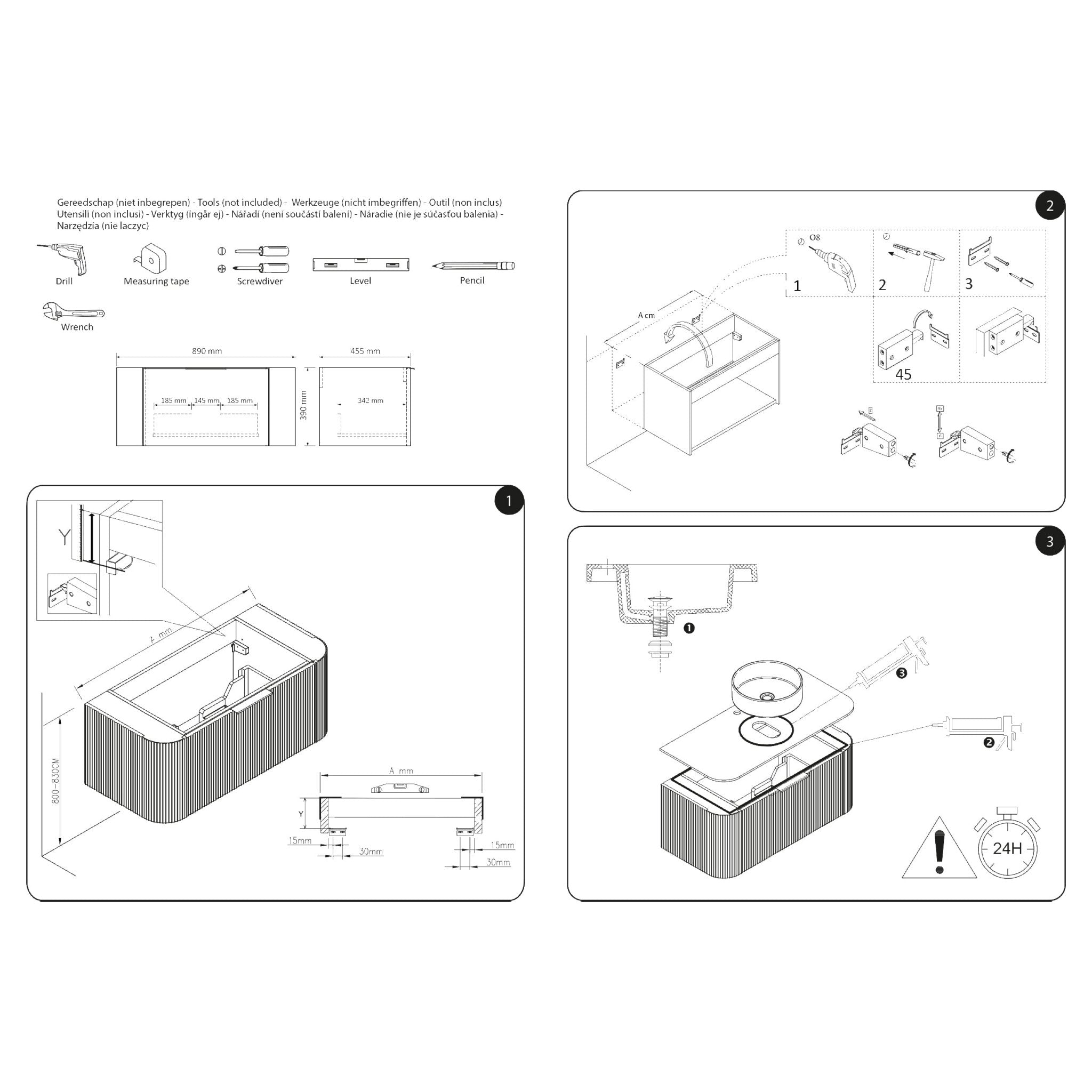 Differnz Olle meubelset FSC® | eiken | 90 cm - Mozaiektegel.com