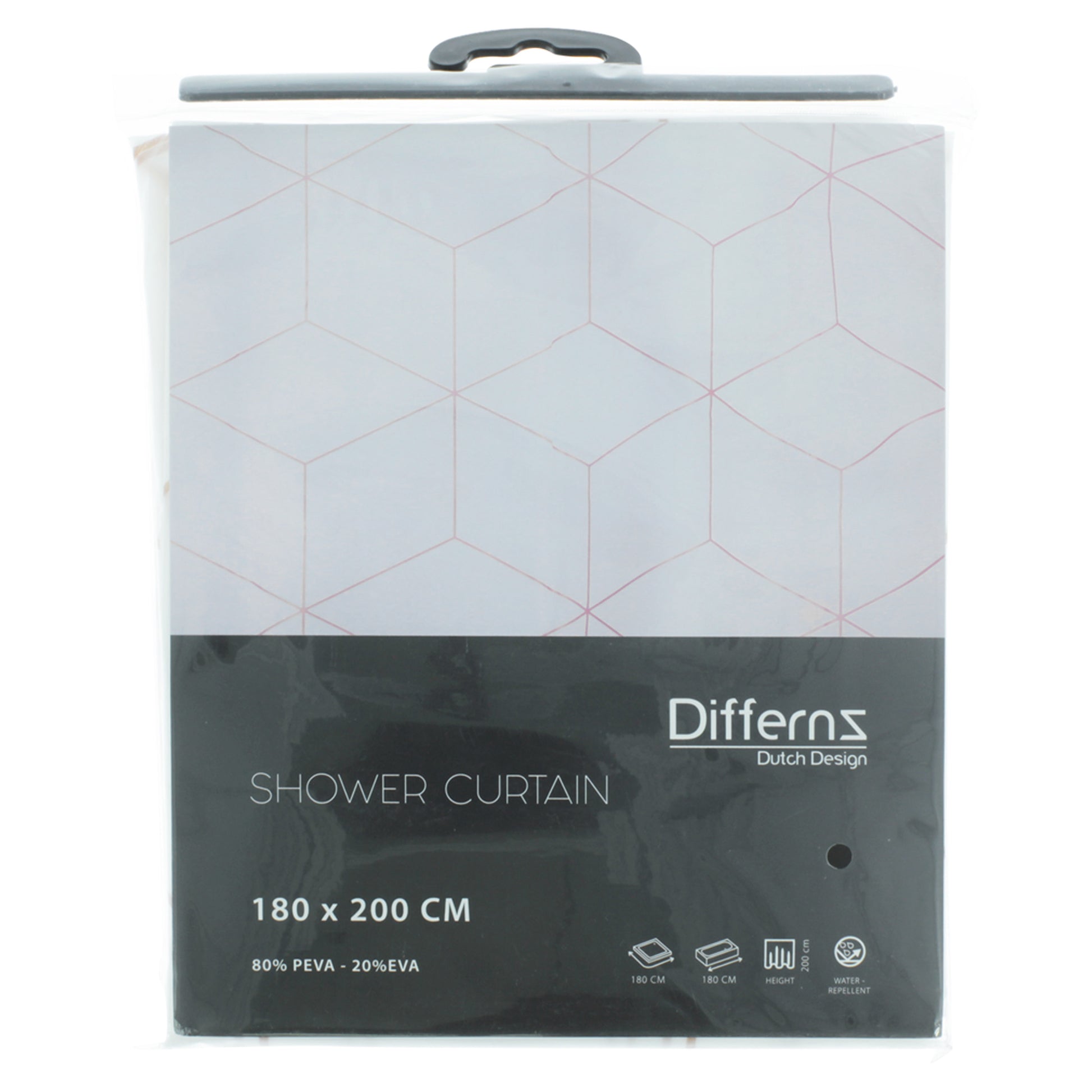 Differnz Pastillo douchegordijn 100% PEVA - waterdicht - 180 x 200 cm - Mozaiektegel.com