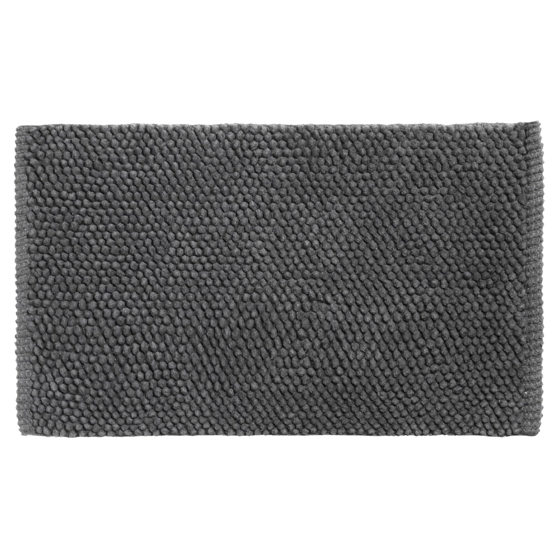 Differnz Popcorn badmat 100% katoen - geschikt voor vloerverwarming - 50 x 80 cm - antraciet - Mozaiektegel.com