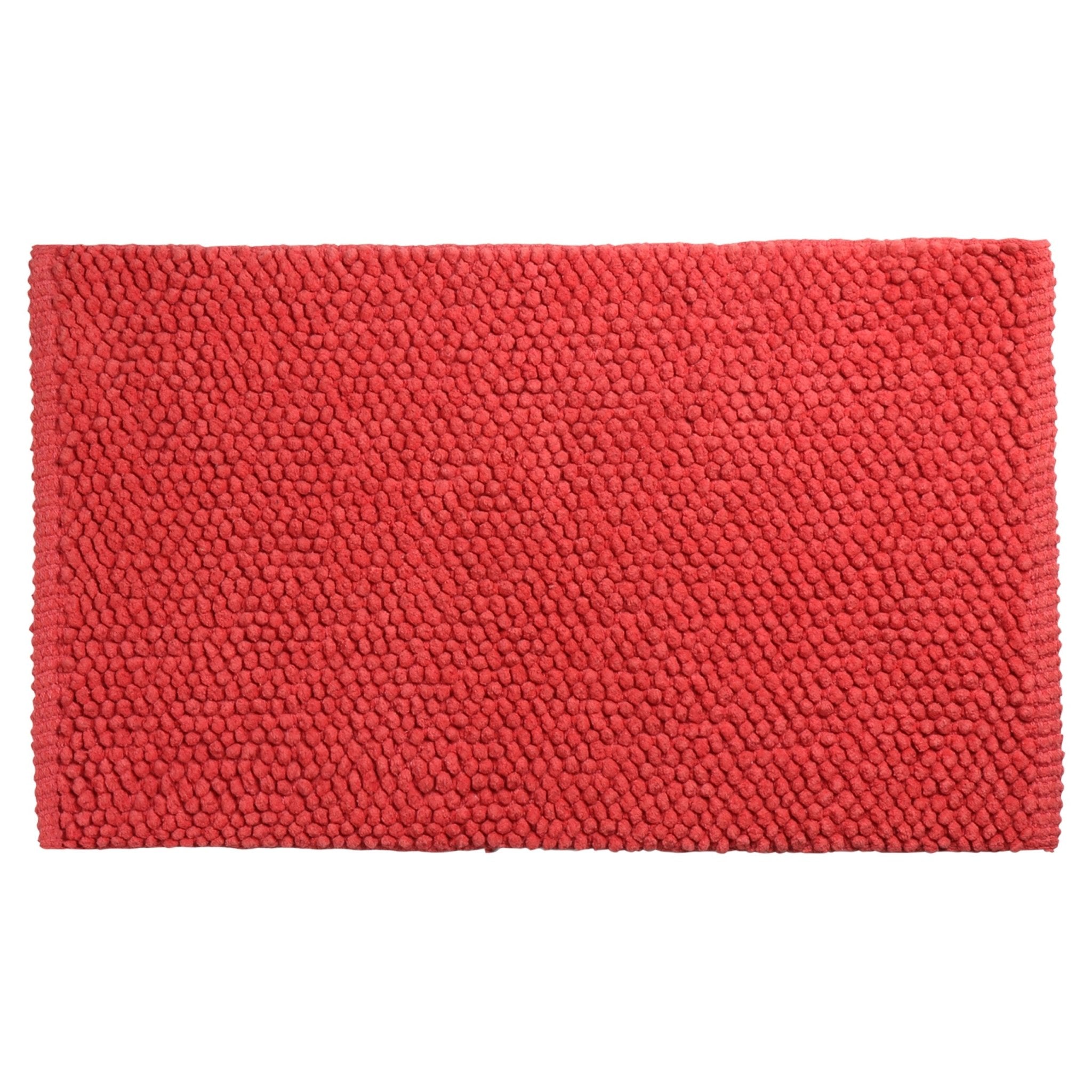 Differnz Popcorn badmat 100% katoen - geschikt voor vloerverwarming - 50 x 80 cm - koraal - Mozaiektegel.com