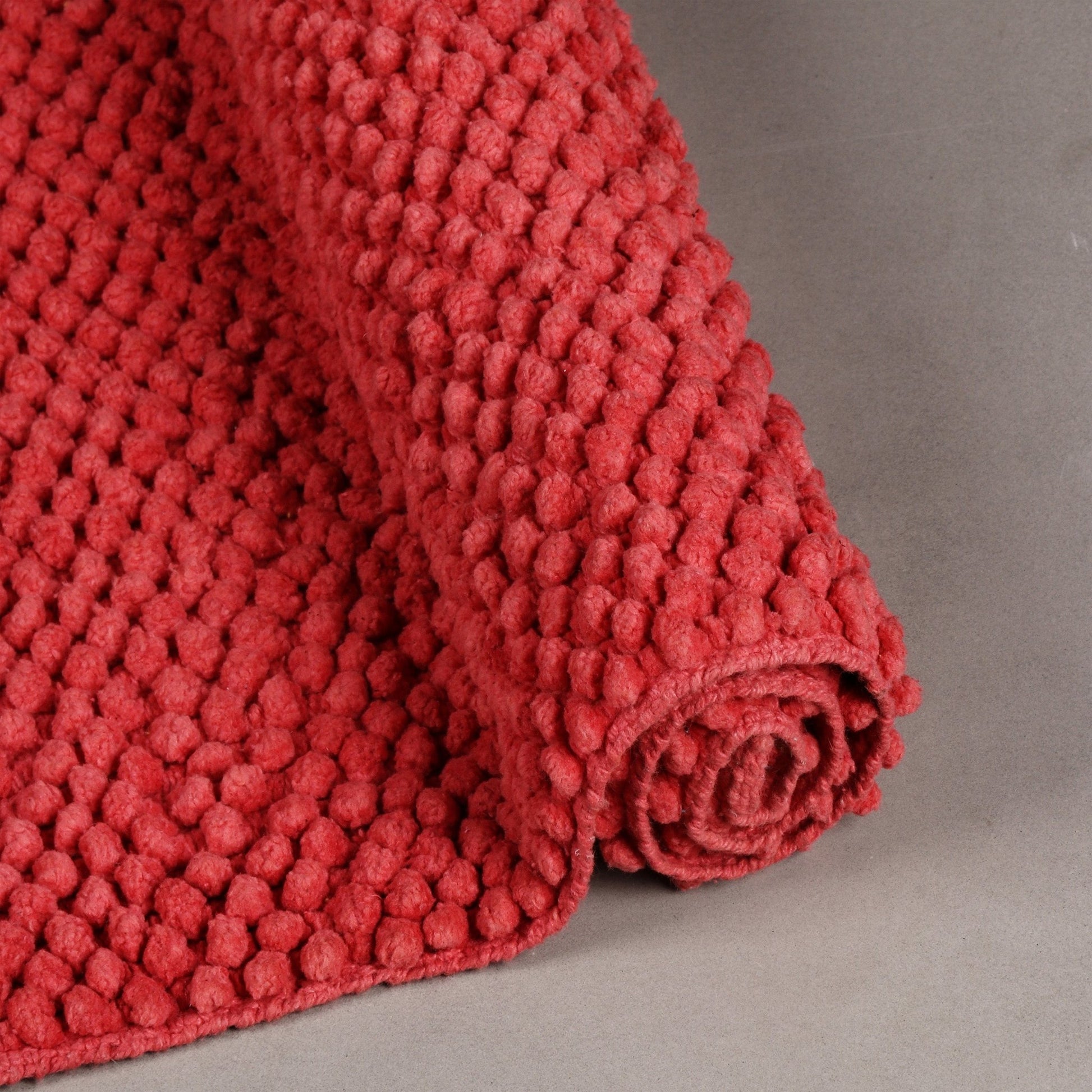 Differnz Popcorn badmat 100% katoen - geschikt voor vloerverwarming - 50 x 80 cm - koraal - Mozaiektegel.com