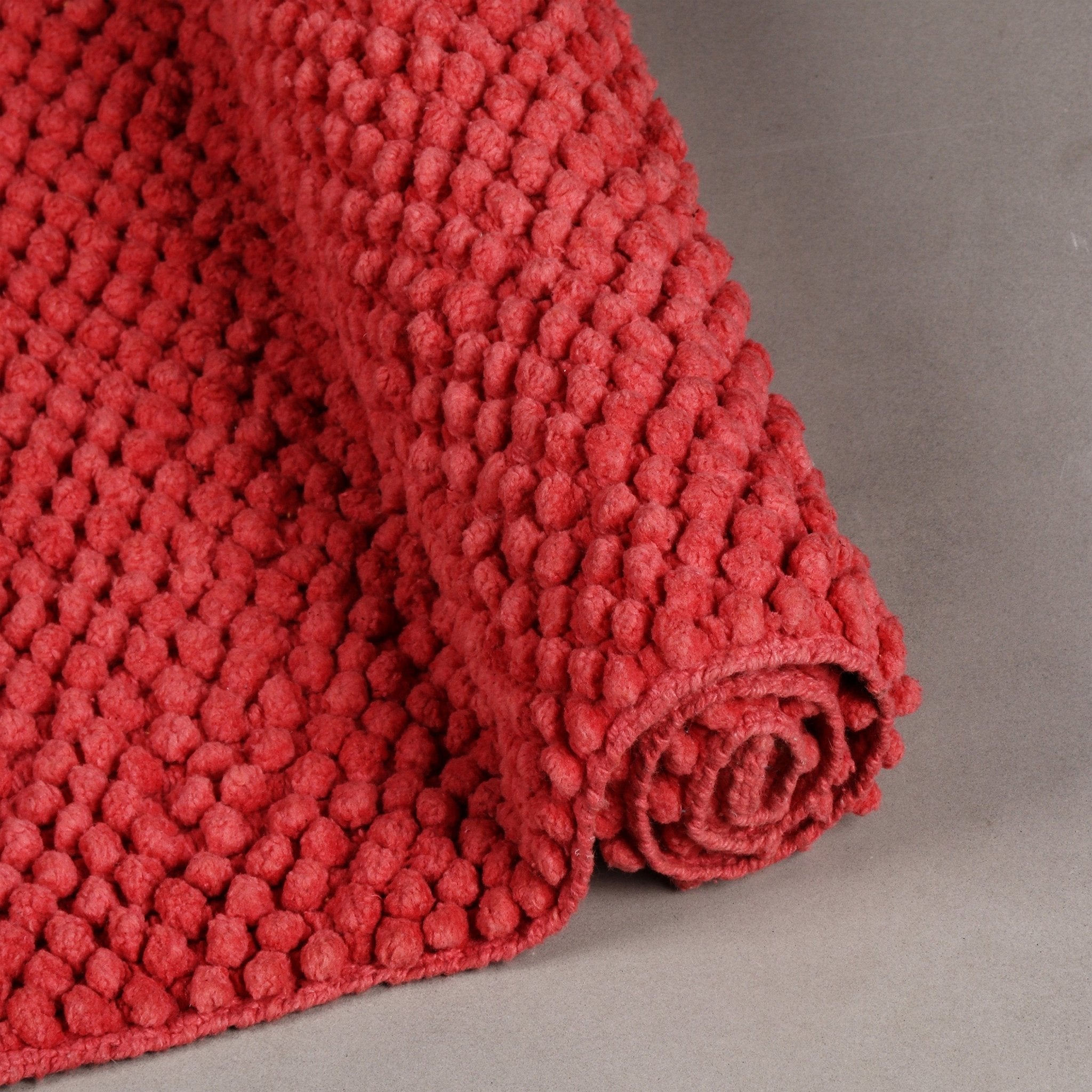 Differnz Popcorn badmat 100% katoen - geschikt voor vloerverwarming - 50 x 80 cm - koraal - Mozaiektegel.com