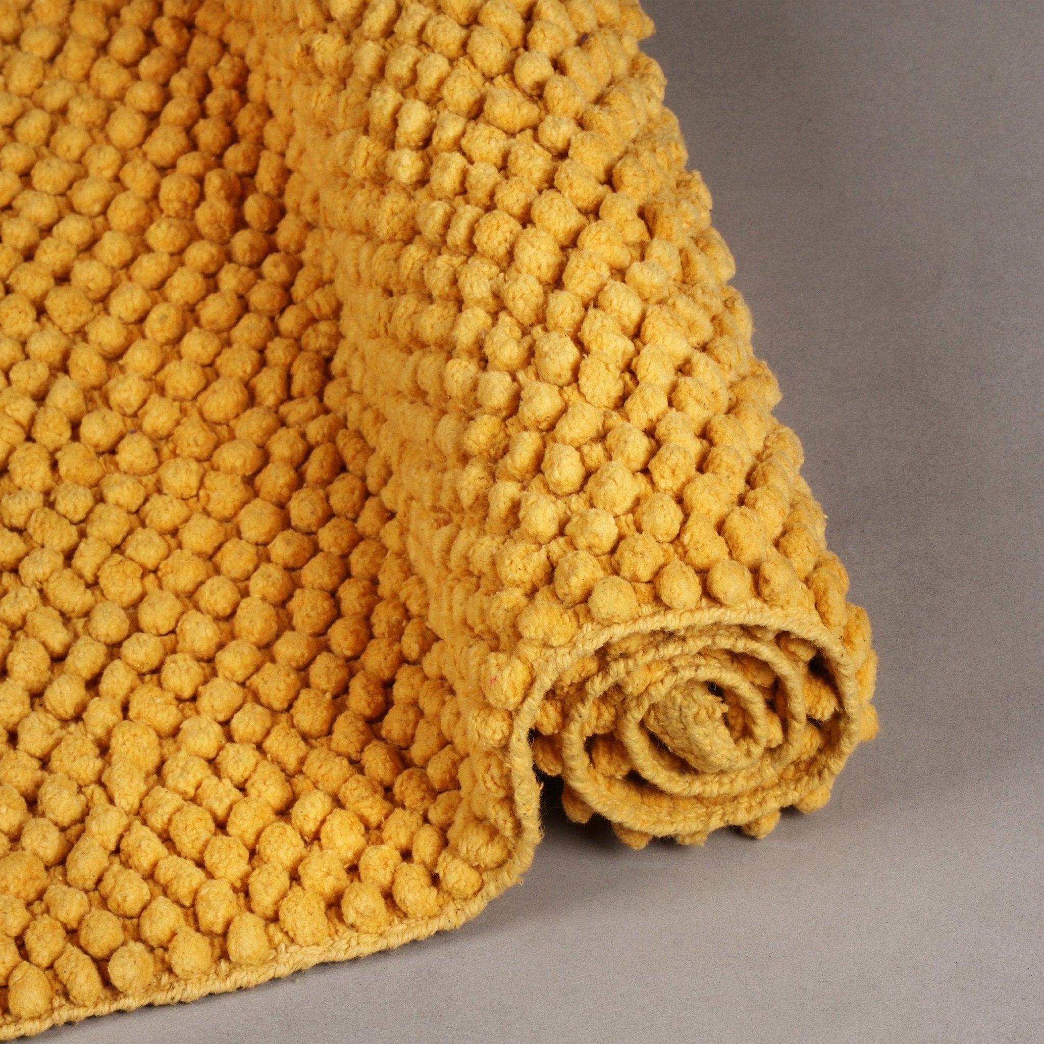 Differnz Popcorn badmat 100% katoen - geschikt voor vloerverwarming - 50 x 80 cm - oker - Mozaiektegel.com