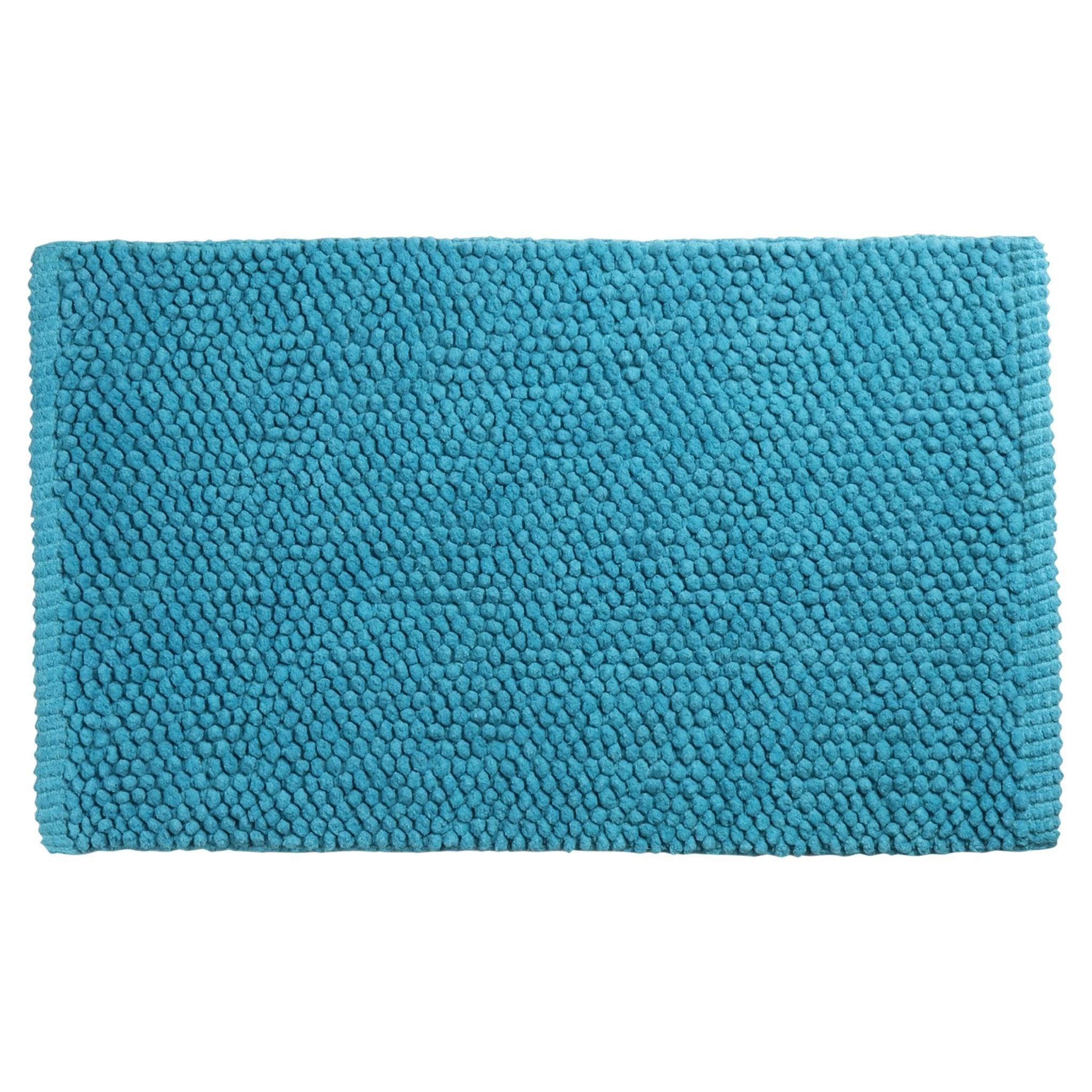 Differnz Popcorn badmat 100% katoen - geschikt voor vloerverwarming - 50 x 80 cm - petrol - Mozaiektegel.com