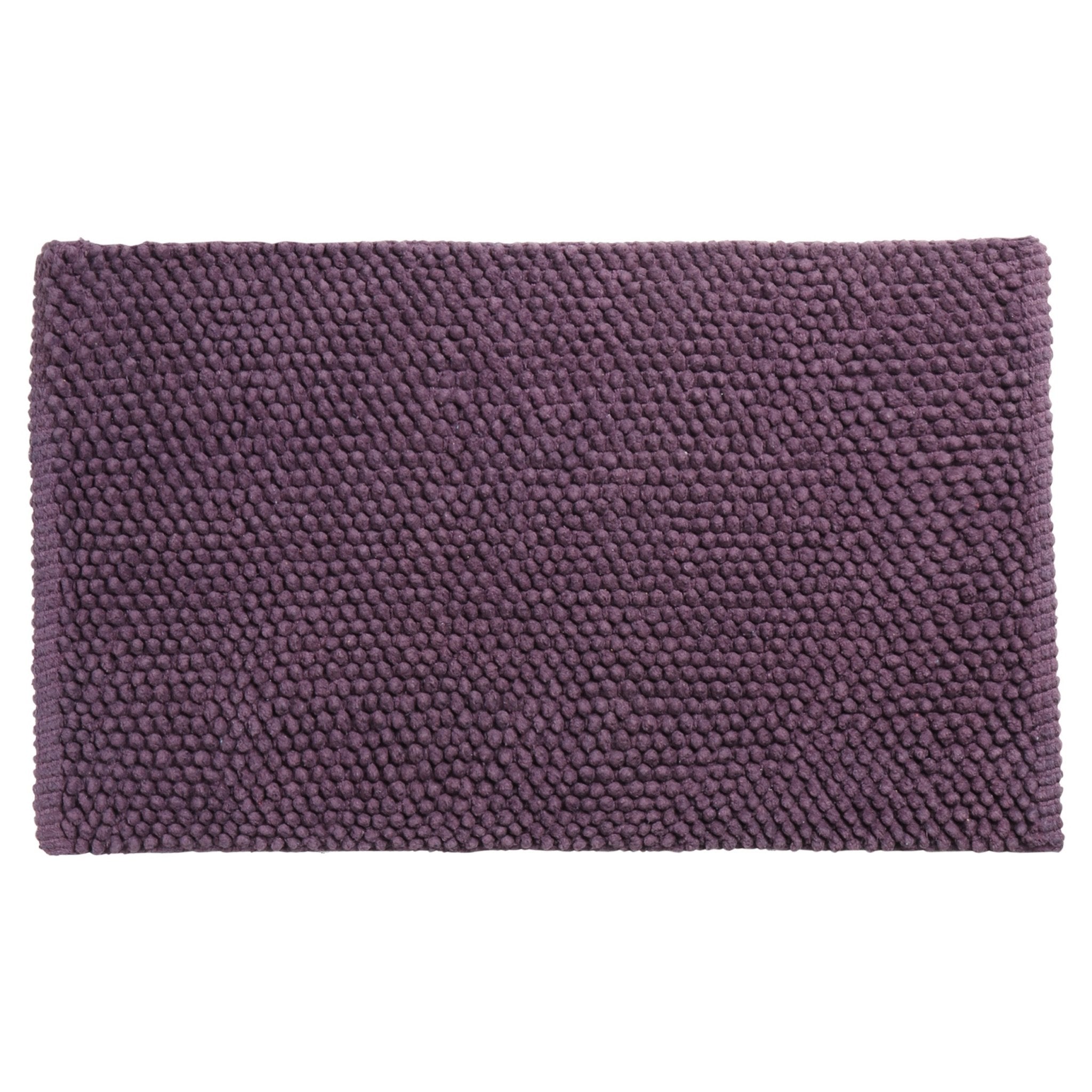 Differnz Popcorn badmat 100% katoen - geschikt voor vloerverwarming - 50 x 80 cm - violet - Mozaiektegel.com