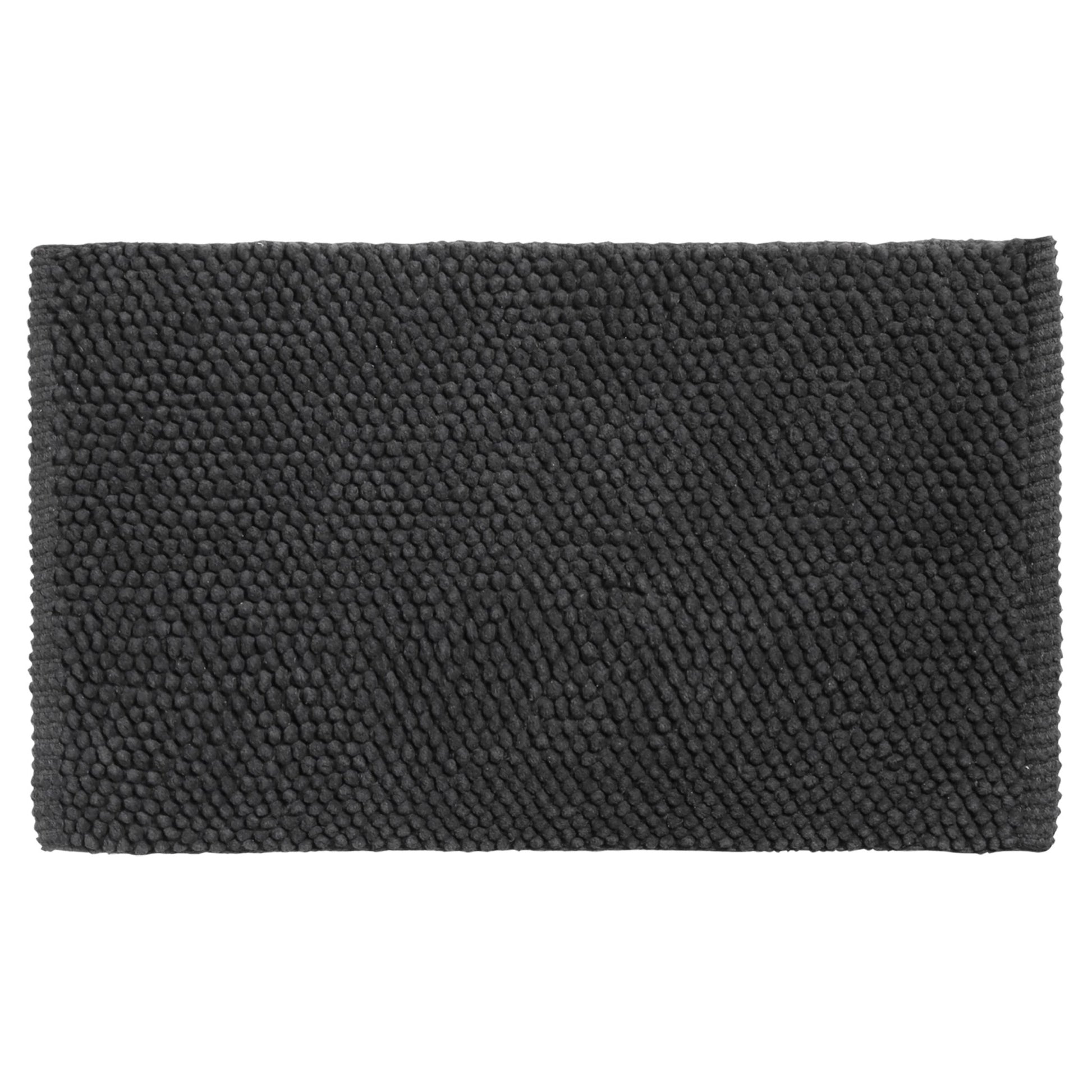 Differnz Popcorn badmat 100% katoen - geschikt voor vloerverwarming - 50 x 80 cm - zwart - Mozaiektegel.com