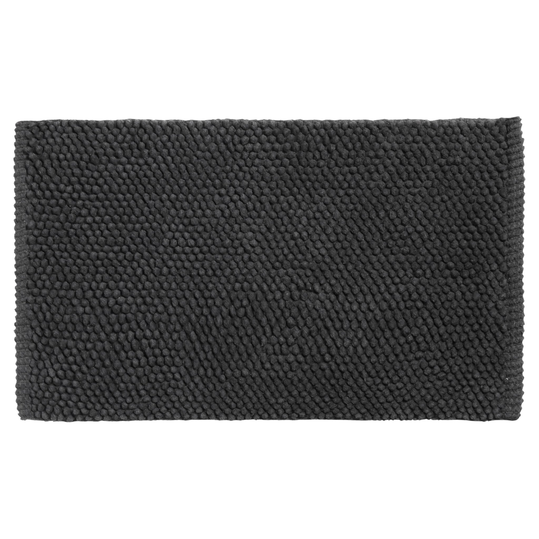 Differnz Popcorn badmat 100% katoen - geschikt voor vloerverwarming - 50 x 80 cm - zwart - Mozaiektegel.com