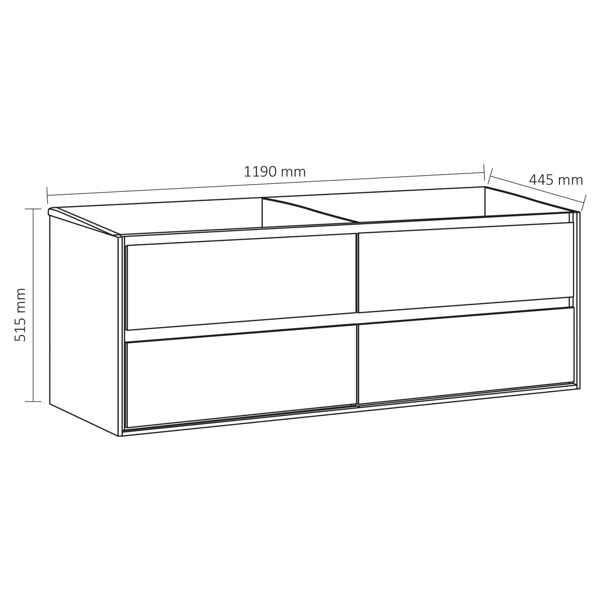 Differnz Providence onderkast FSC® | wit | 119 x 44.5 x 51.5 cm - Mozaiektegel.com