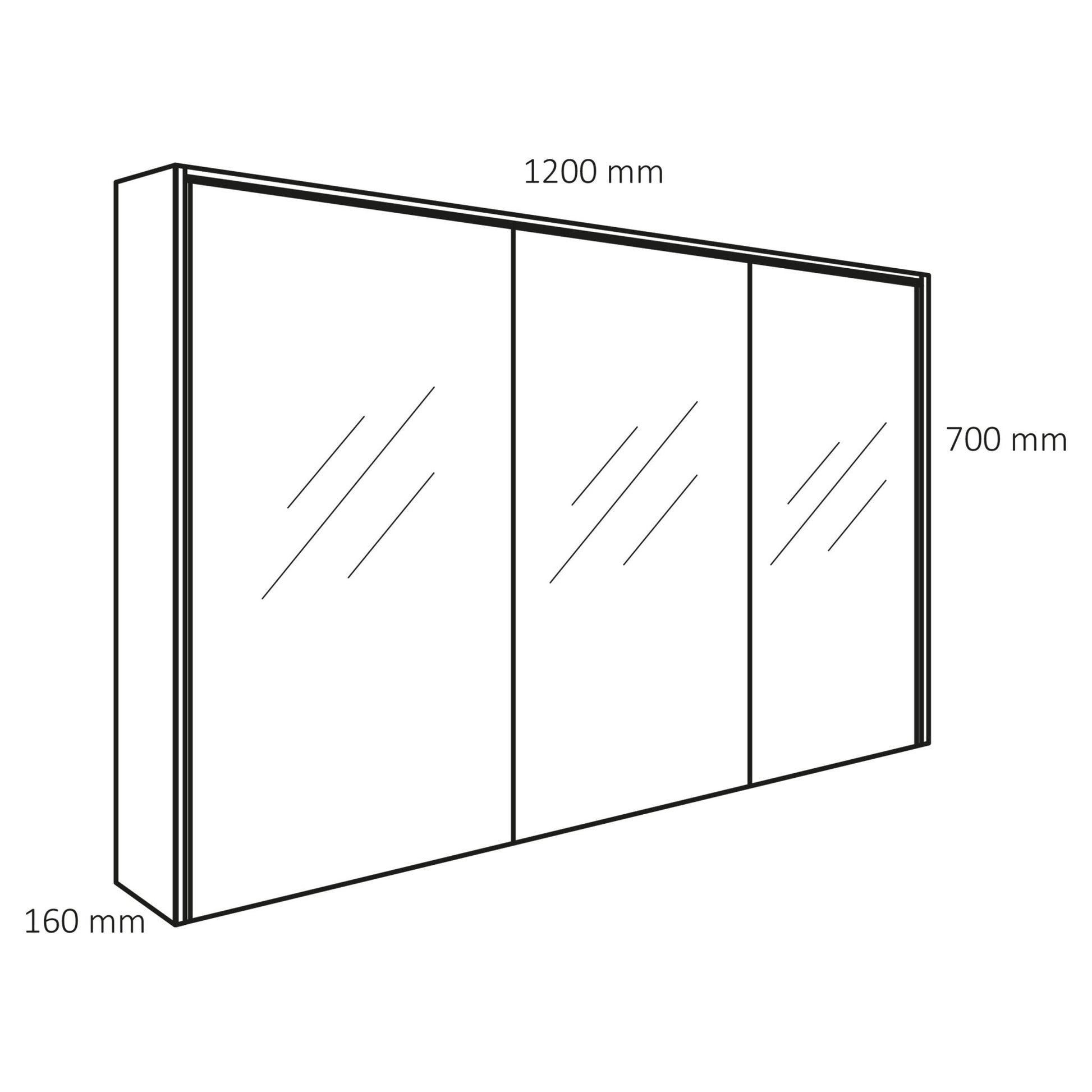 Differnz Providence spiegelkast FSC® | wit | 120 x 16 x 70 cm - Mozaiektegel.com