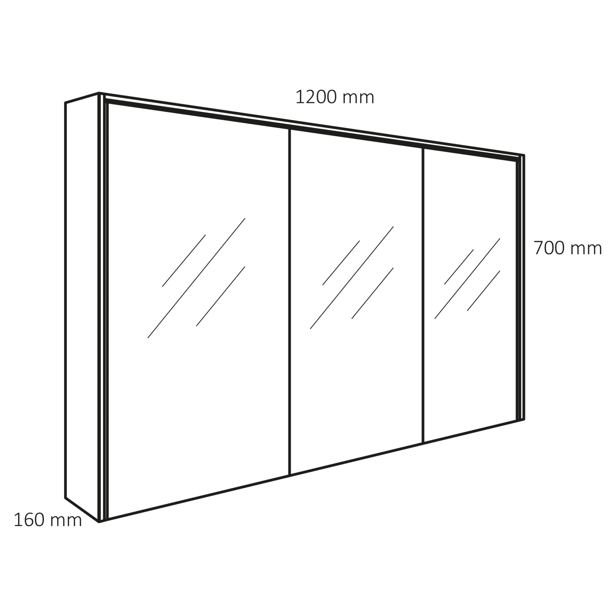Differnz Providence spiegelkast FSC® | wit | 120 x 16 x 70 cm - Mozaiektegel.com