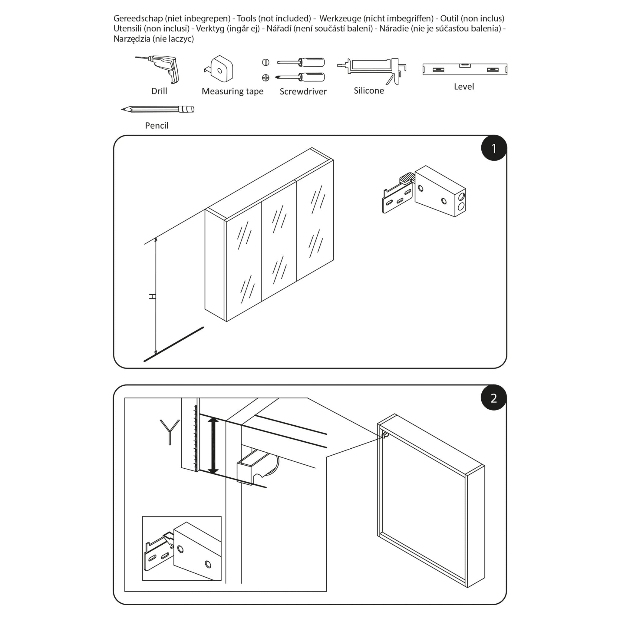 Differnz Providence spiegelkast FSC® | wit | 120 x 16 x 70 cm - Mozaiektegel.com