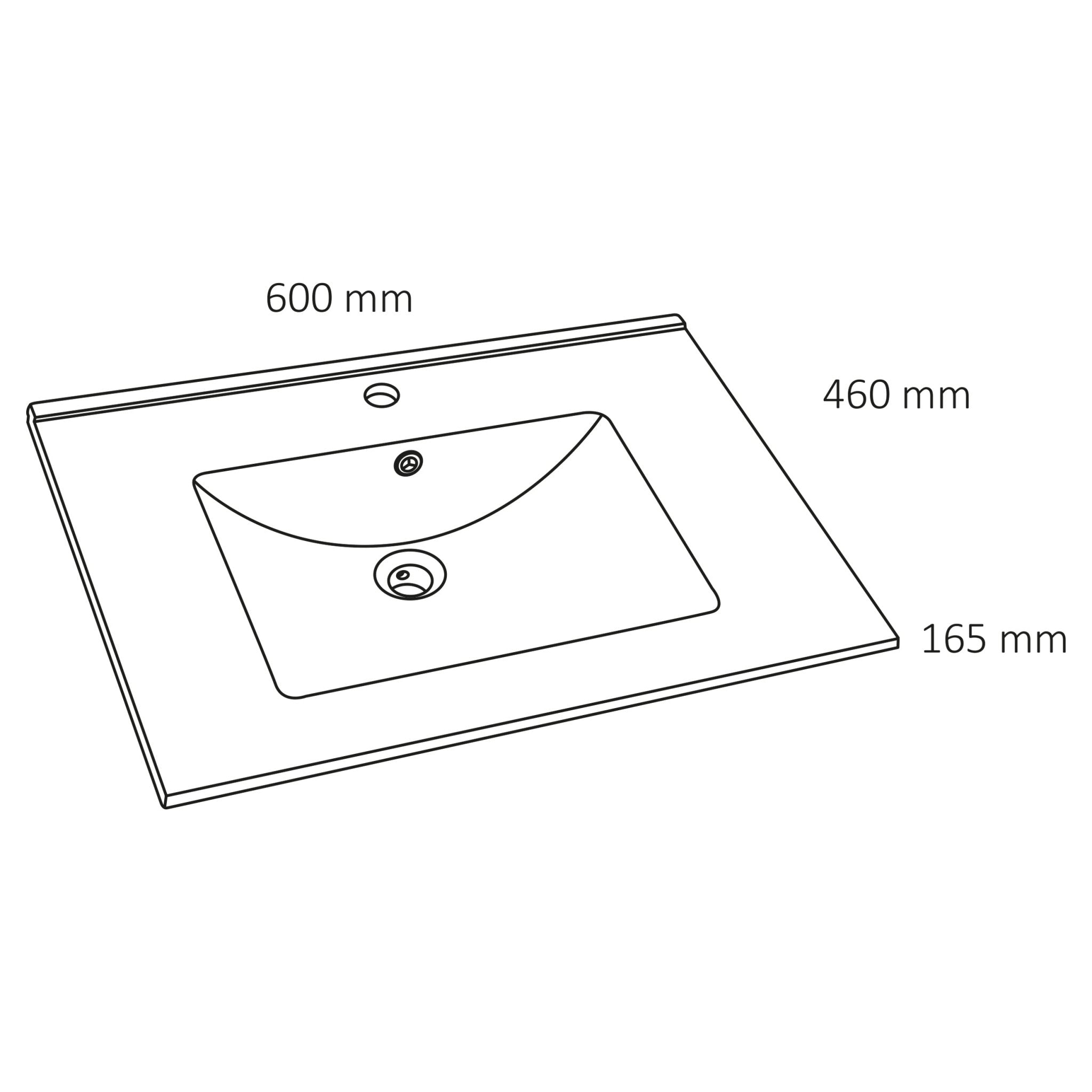 Differnz Providence wastafel | wit | 61.5 x 46.5 cm - Mozaiektegel.com