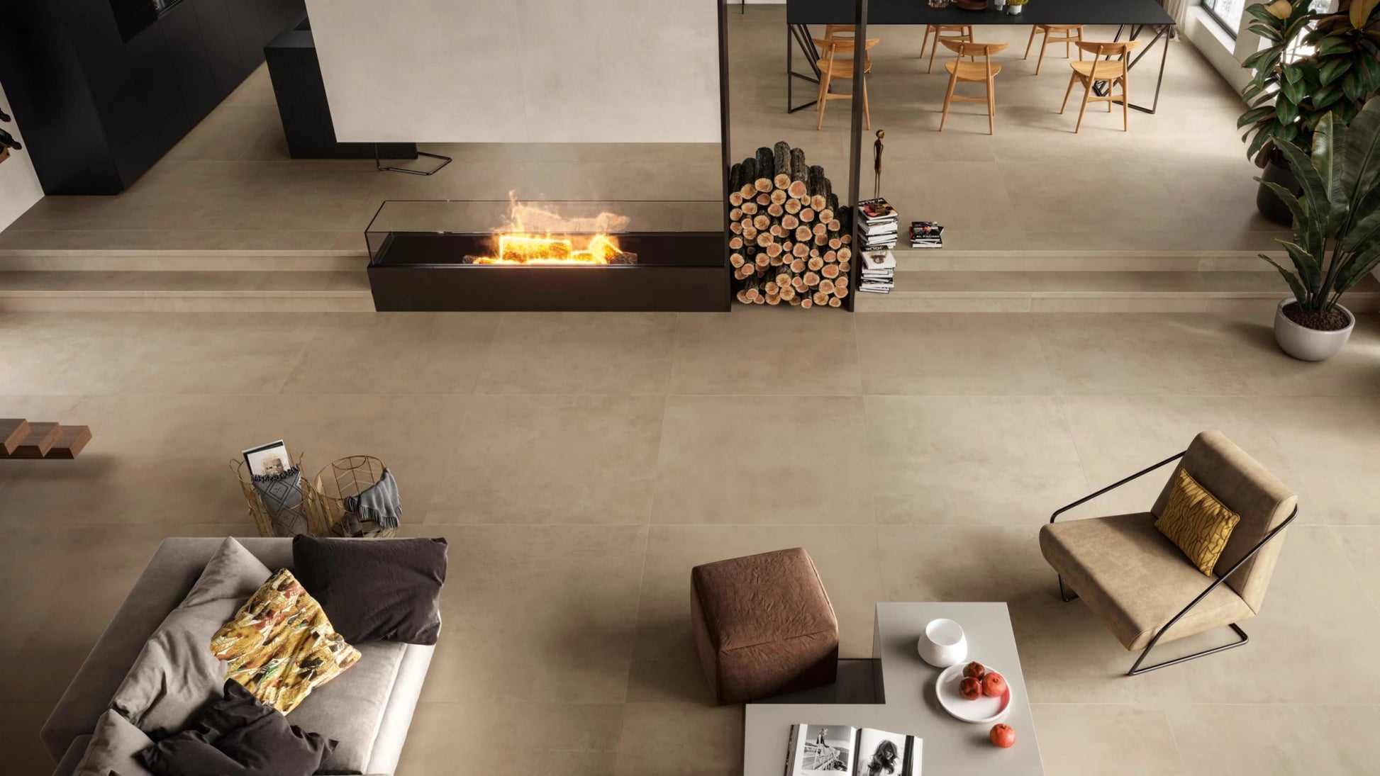 Differnz Ravo fonteinset beton donkergrijs - kraan gebogen - 38.5 x 18.5 x 9 cm - mat zwart - Mozaiektegel.com