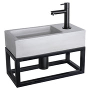 Differnz Ravo fonteinset beton donkergrijs - kraan gebogen - met handdoekrek - 38.5 x 18.5 x 9 cm - rood koper (kopie) - Mozaiektegel.com