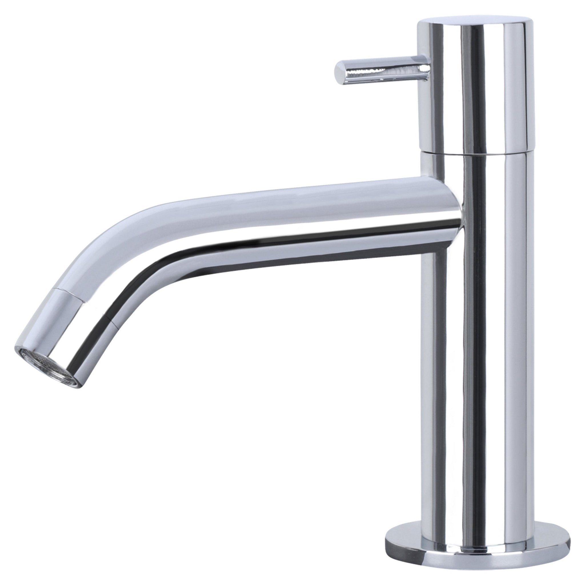 Differnz Ravo fonteinset keramiek - kraan gebogen - 38.5 x 18.5 x 9 cm - chroom - Mozaiektegel.com