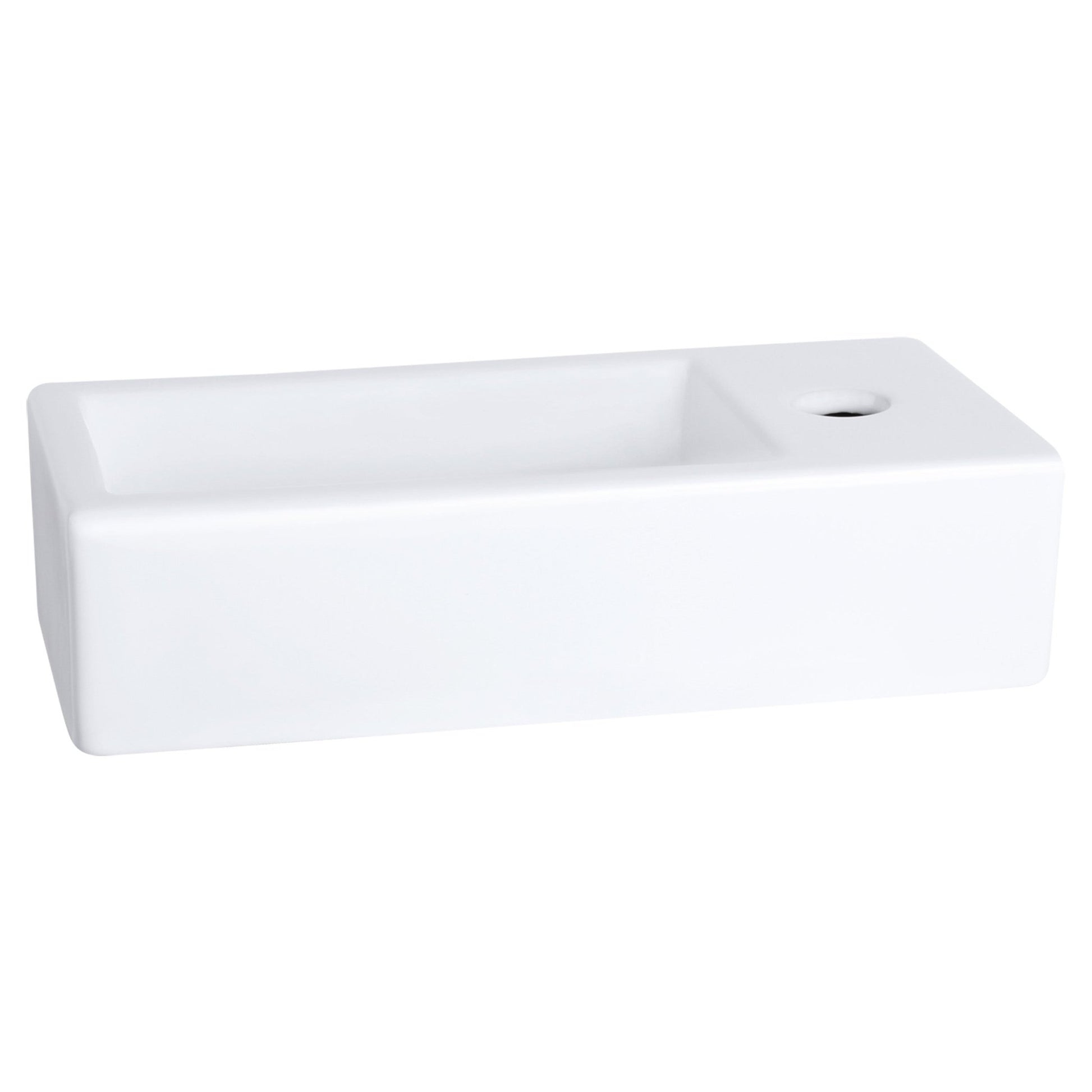 Differnz Ravo fonteinset keramiek - kraan recht - 38.5 x 18.5 x 9 cm - chroom - Mozaiektegel.com