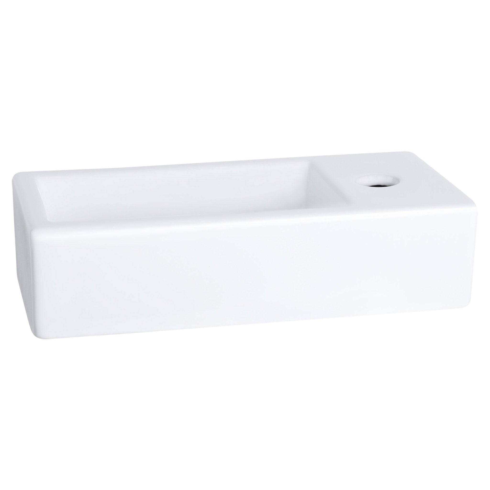 Differnz Ravo fonteinset keramiek - kraan recht - met handdoekrek - 38.5 x 18.5 x 9 cm - mat zwart - Mozaiektegel.com