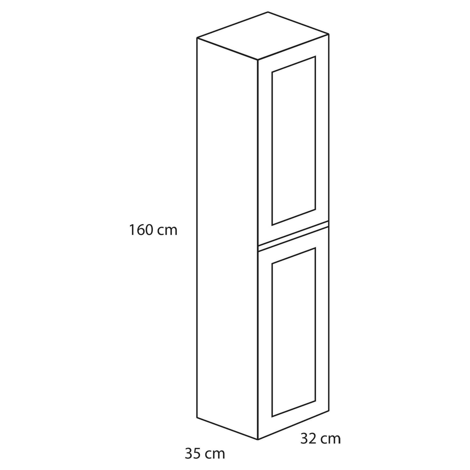 Differnz Reno hoge kast FSC® | eiken | 160 x 32 x 35 cm - Mozaiektegel.com