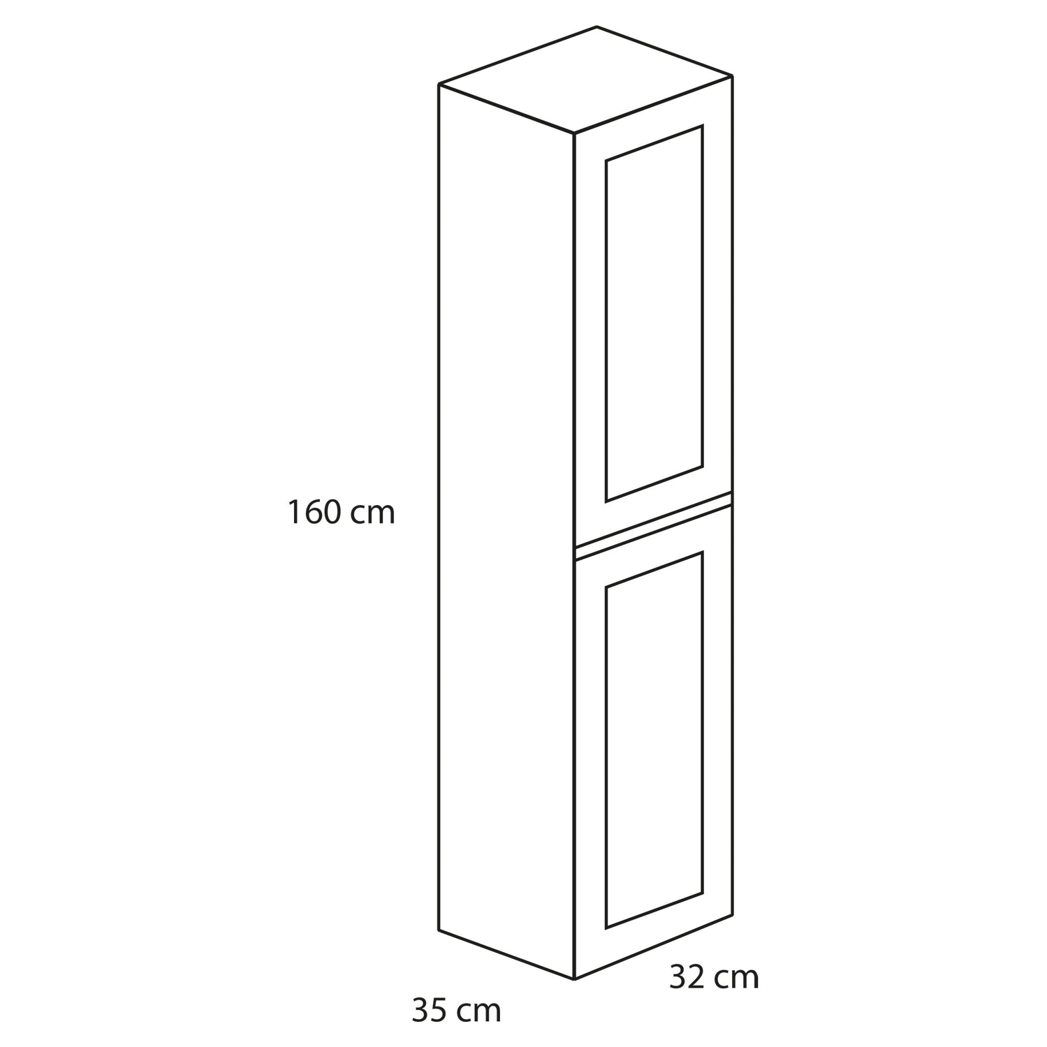 Differnz Reno hoge kast FSC® | eiken | 160 x 32 x 35 cm - Mozaiektegel.com