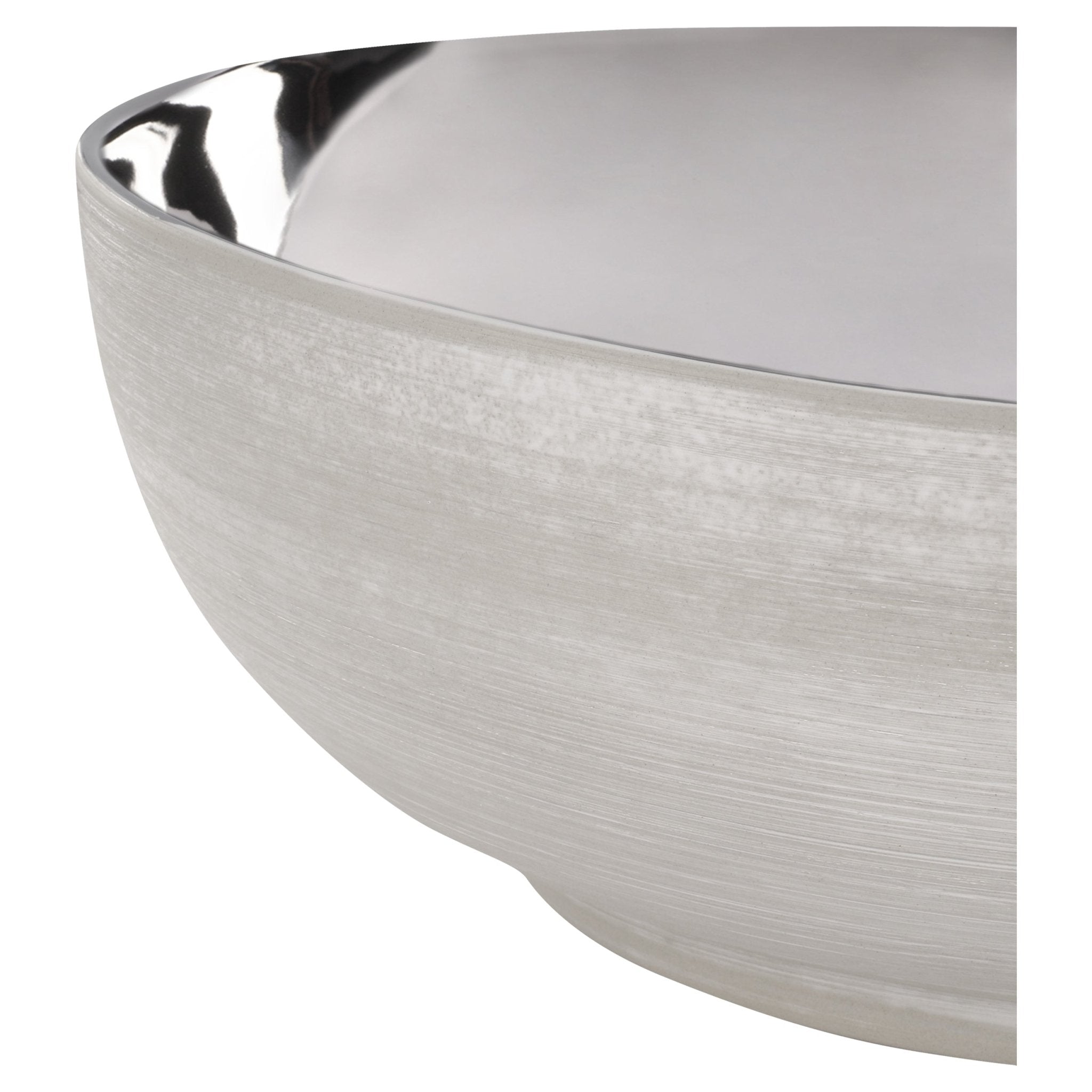 Differnz Shine waskom keramiek | grijs/zilver | Ø 40 x 13.5 cm - Mozaiektegel.com