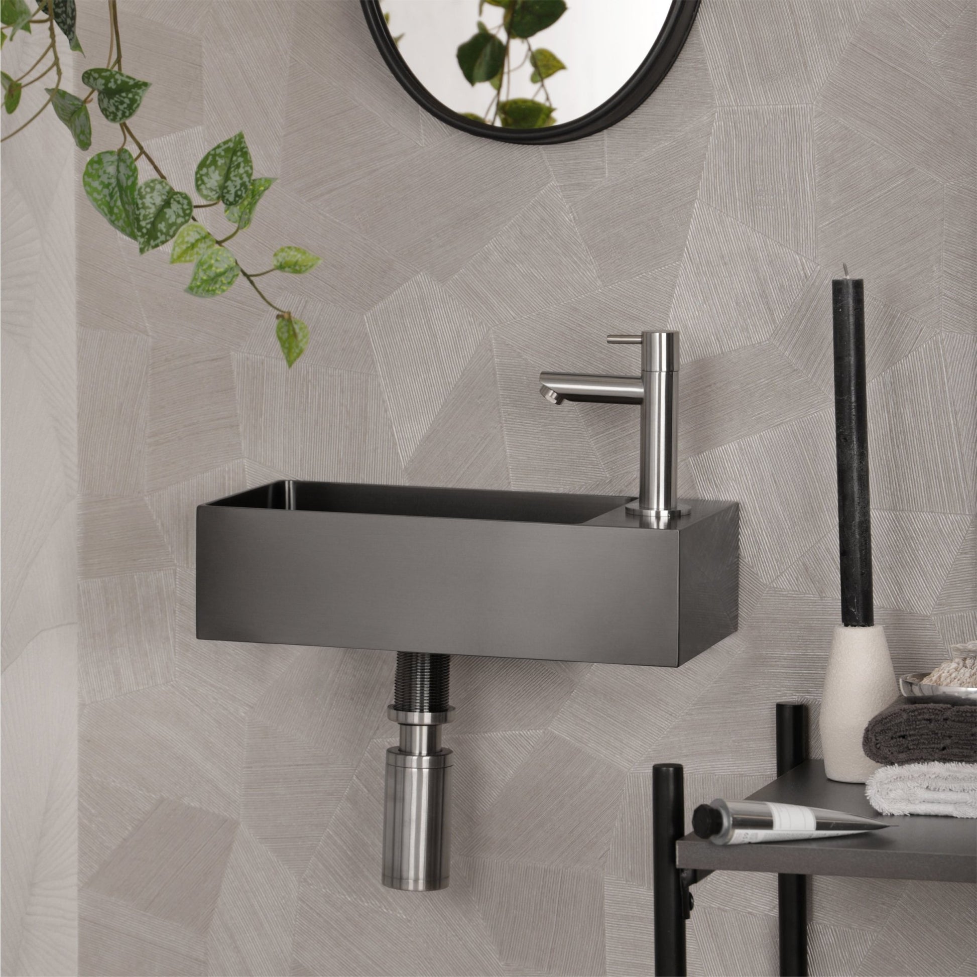 Differnz sifon | mat chroom | 300mm - Mozaiektegel.com