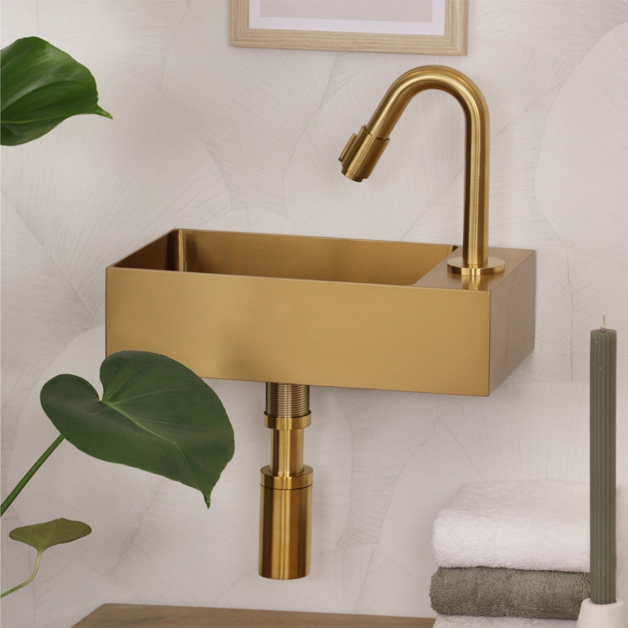 Differnz sifon | mat goud | 300mm - Mozaiektegel.com