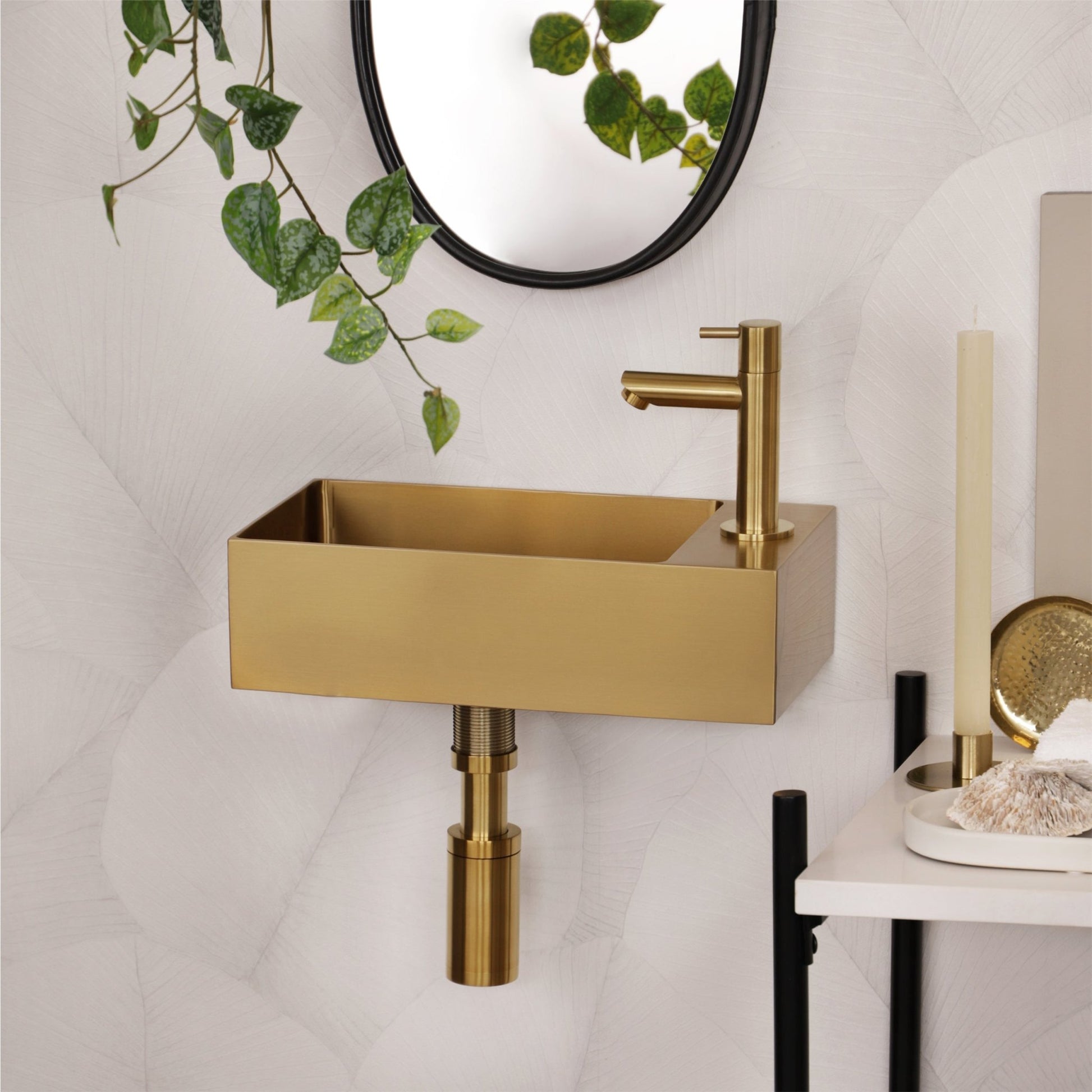 Differnz sifon | mat goud | 300mm - Mozaiektegel.com