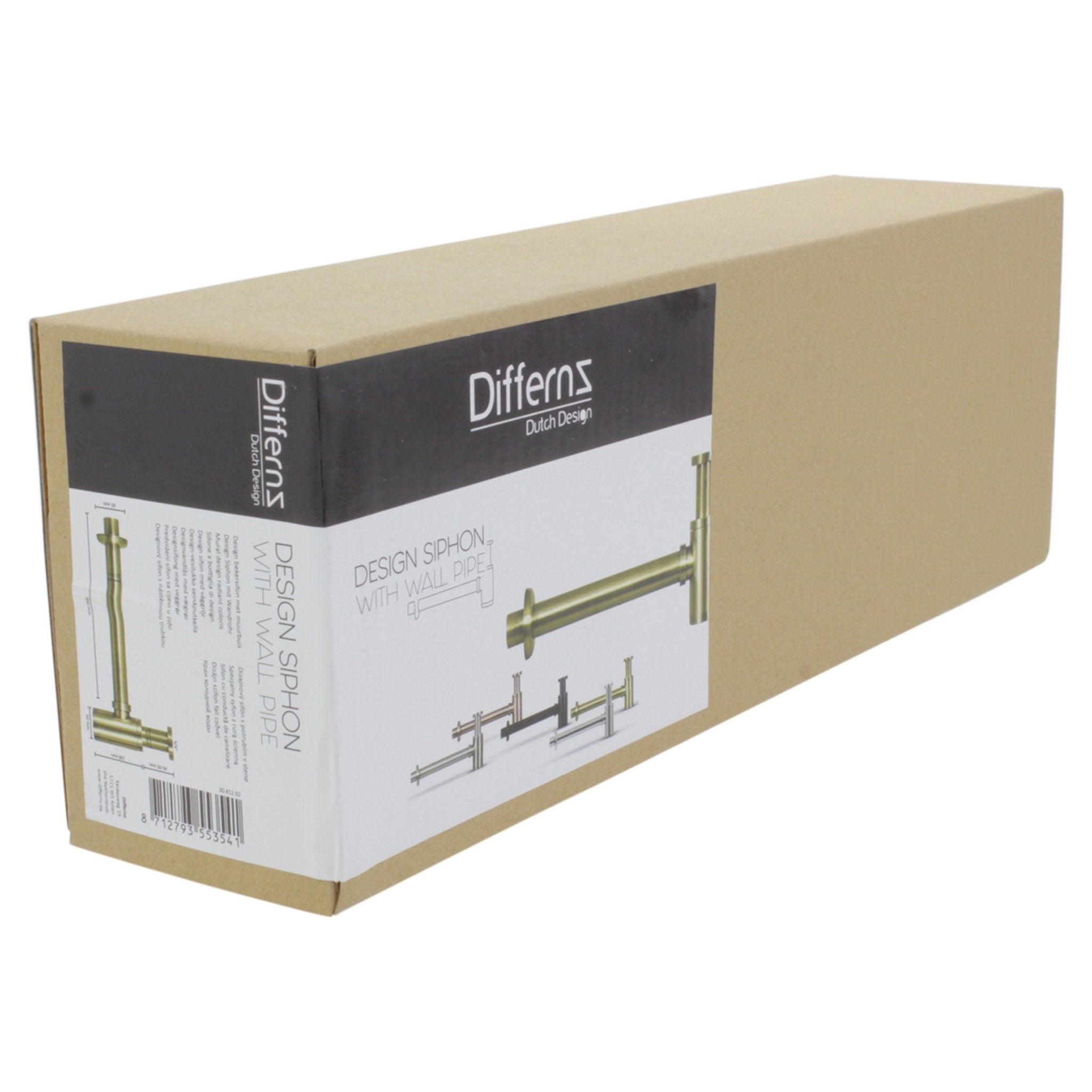 Differnz sifon | mat goud | 300mm - Mozaiektegel.com