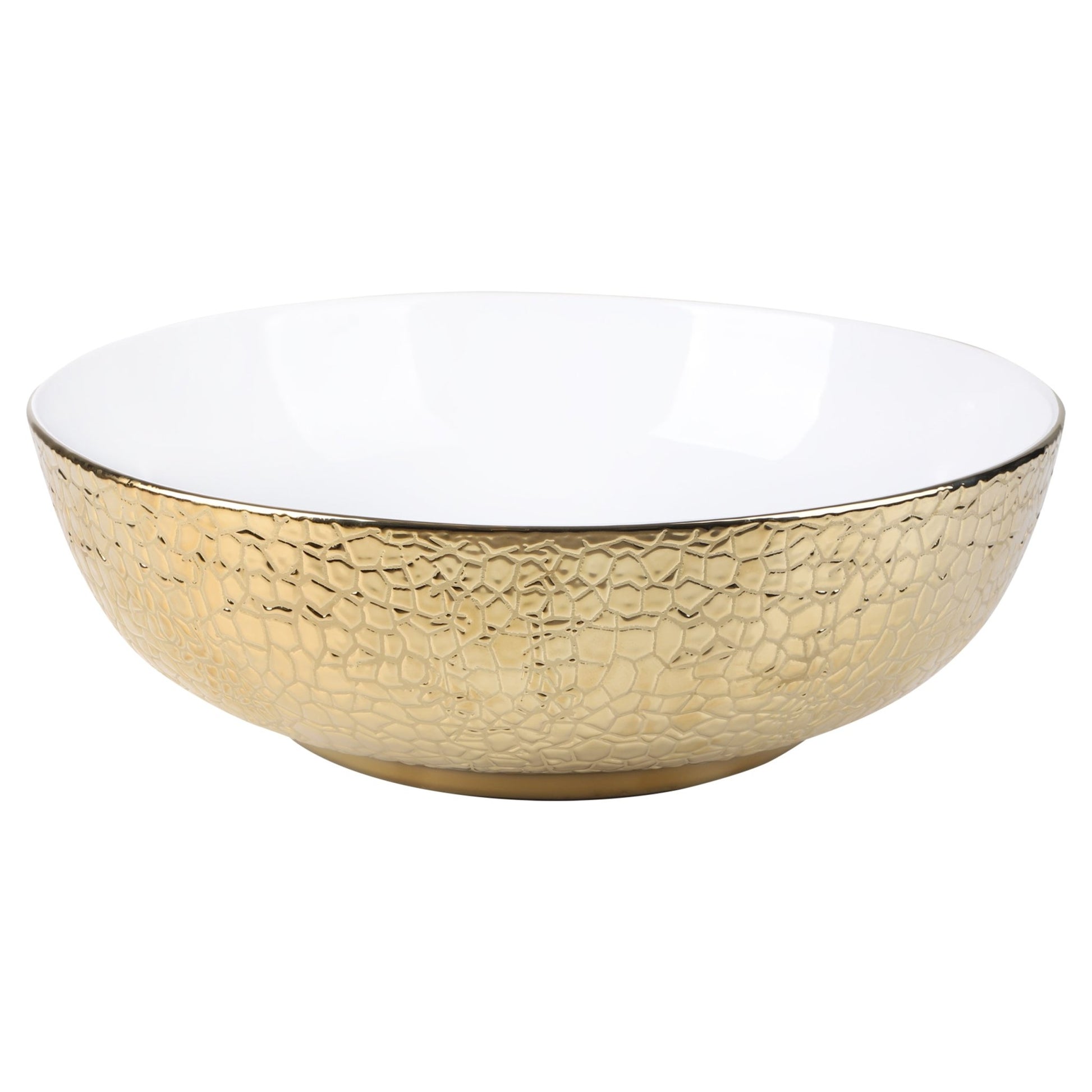 Differnz Snake wastafel keramiek | goud/wit | Ø 40 x 13.5 cm - Mozaiektegel.com