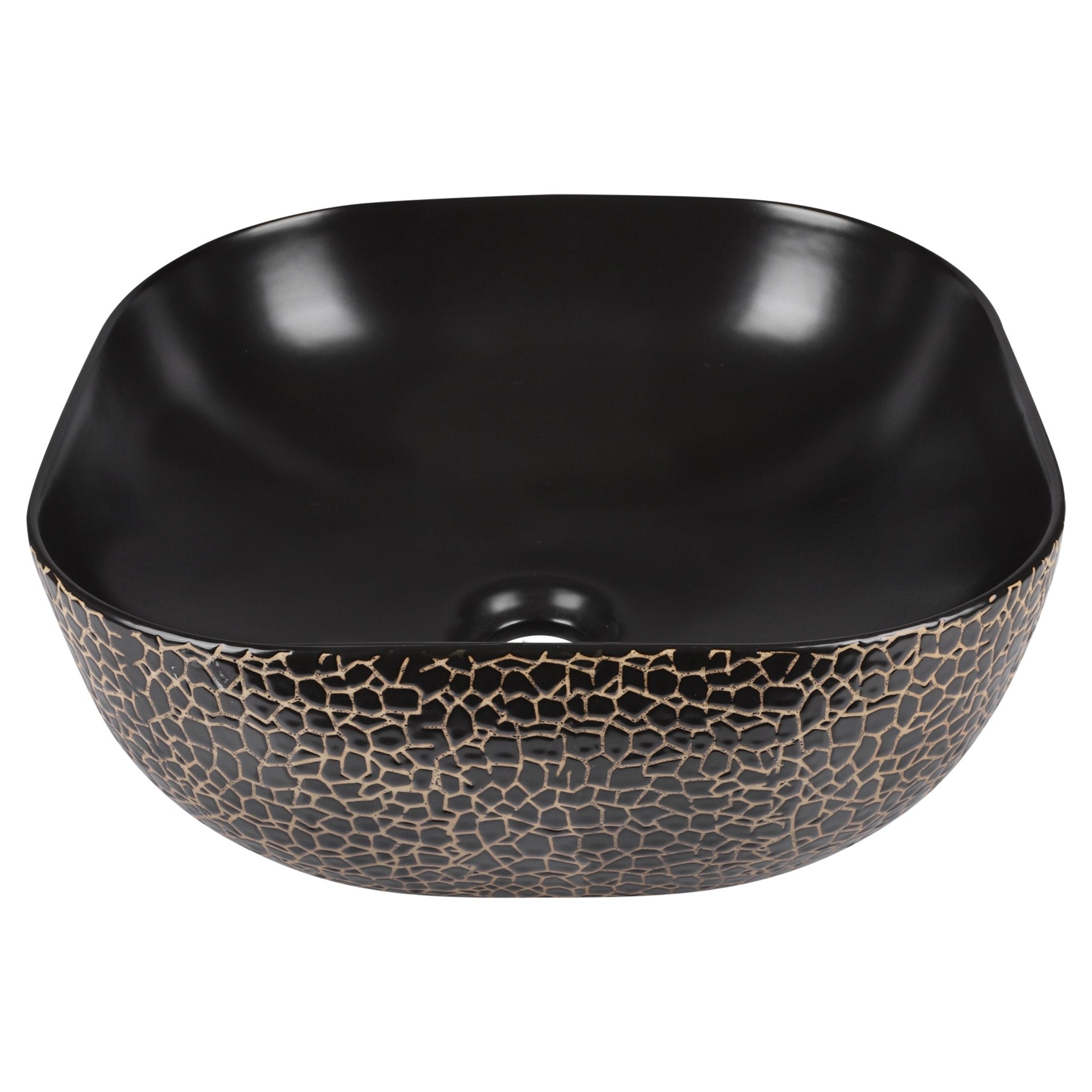 Differnz Snake wastafel keramiek | zwart | 42 x 42 x 14 cm - Mozaiektegel.com