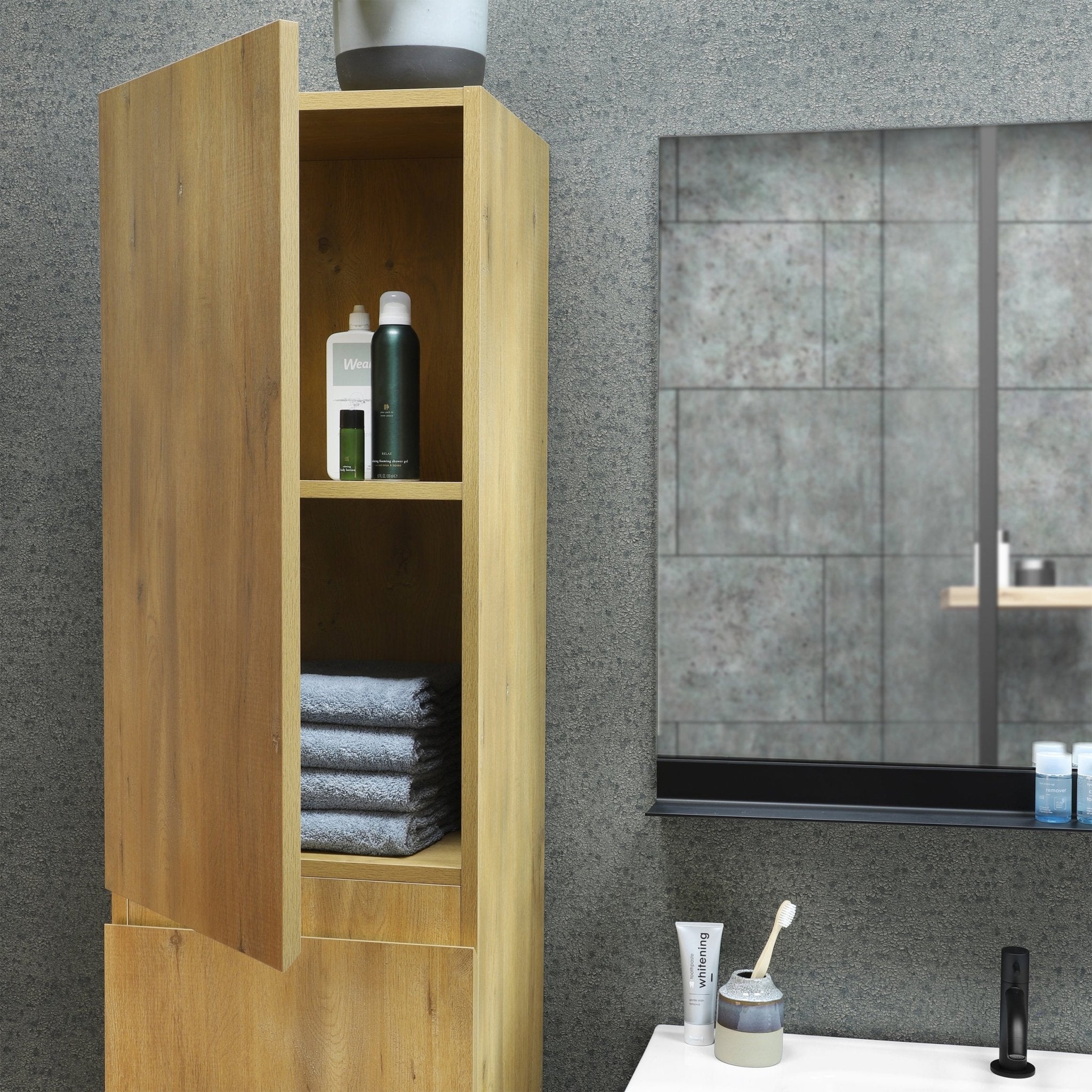 Differnz Sofi hoge kast links/rechts - FSC® | eiken | 170 x 40 x 35 cm - Mozaiektegel.com