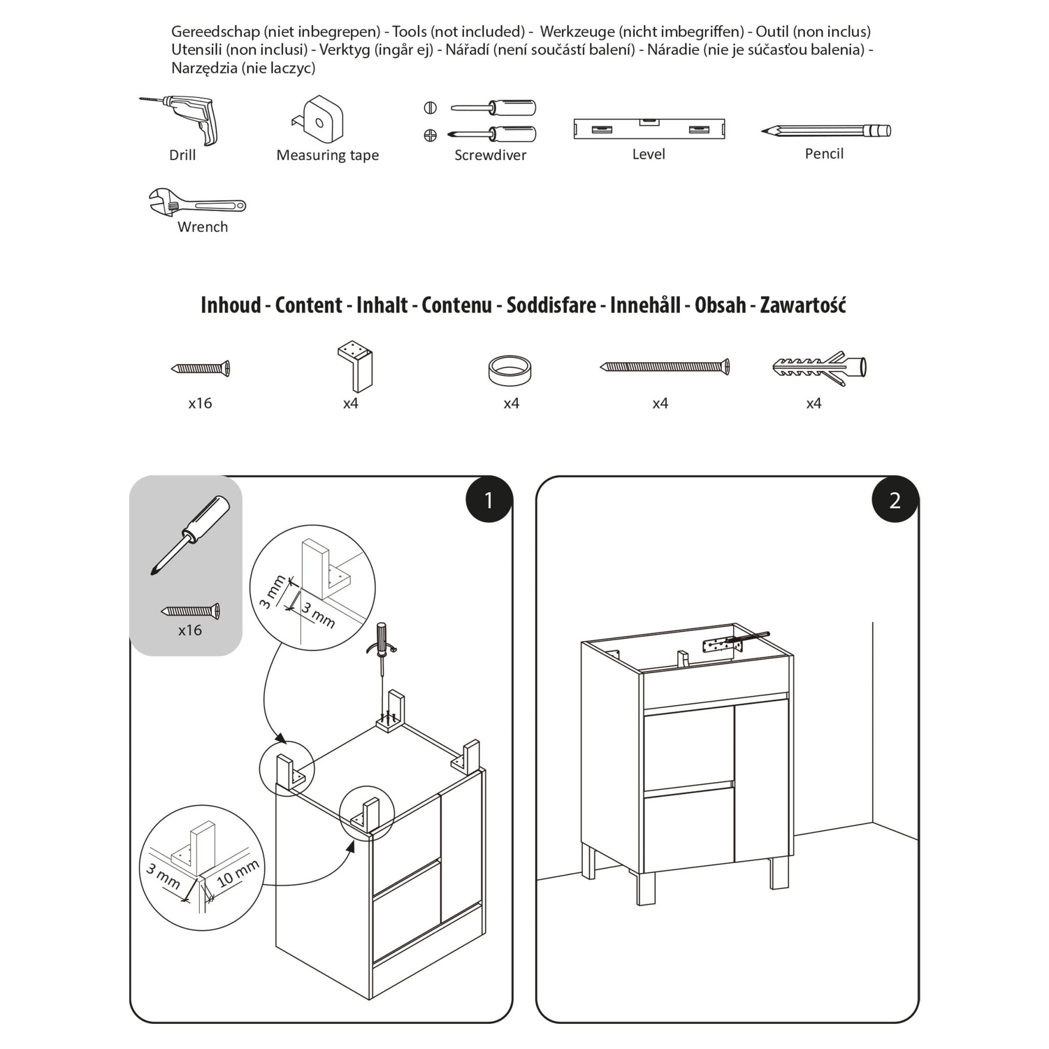 Differnz Sofi onderkast FSC® | licht eiken | 80 x 72 x 45.5 cm - Mozaiektegel.com