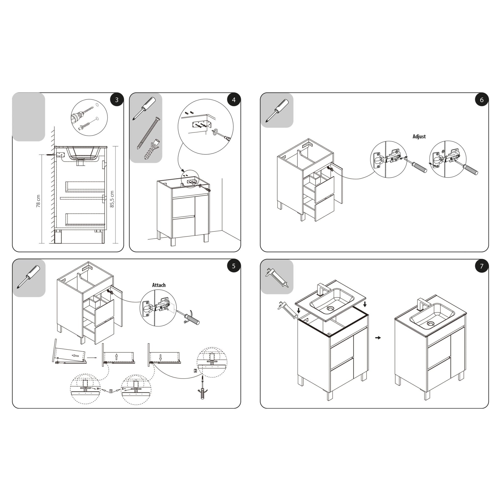 Differnz Sofi onderkast FSC® | licht eiken | 80 x 72 x 45.5 cm - Mozaiektegel.com