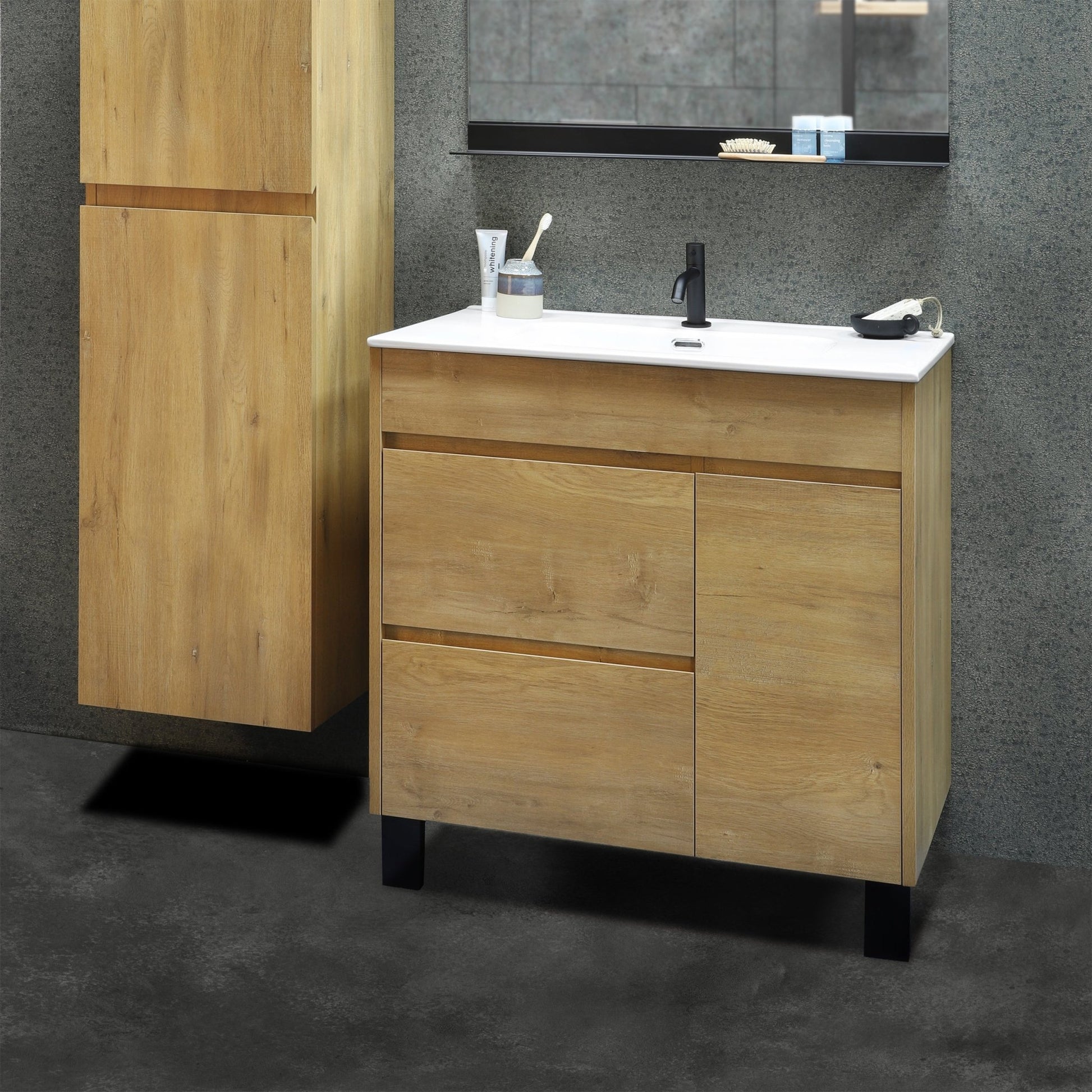 Differnz Sofi onderkast FSC® | licht eiken | 80 x 72 x 45.5 cm - Mozaiektegel.com