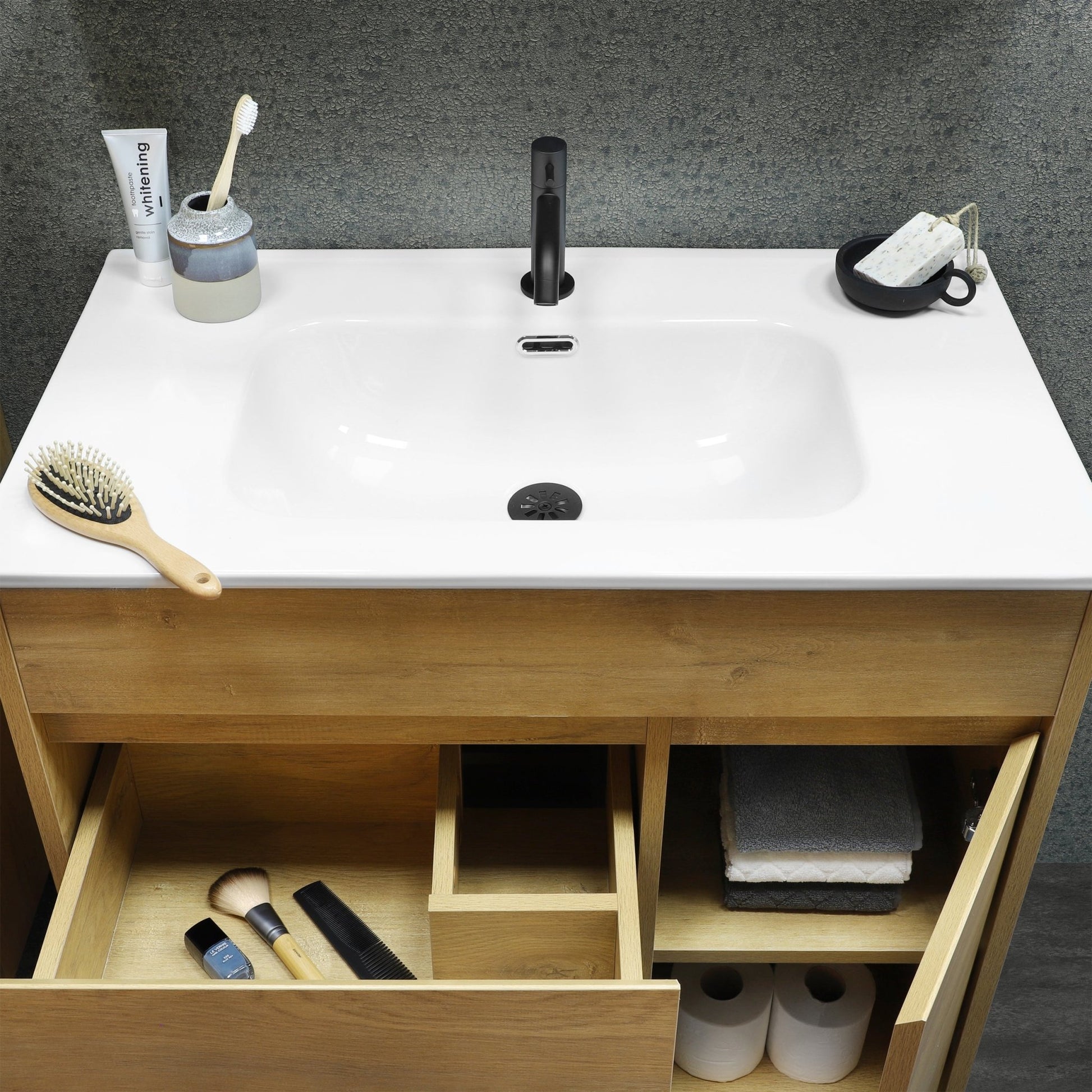 Differnz Sofi wastafel | wit | 80 x 46 cm - Mozaiektegel.com