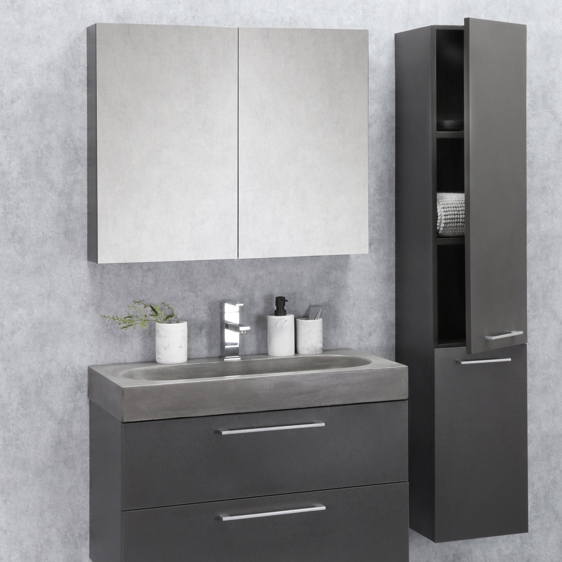 Differnz Somero hoge kast links/rechts | antraciet - Mozaiektegel.com