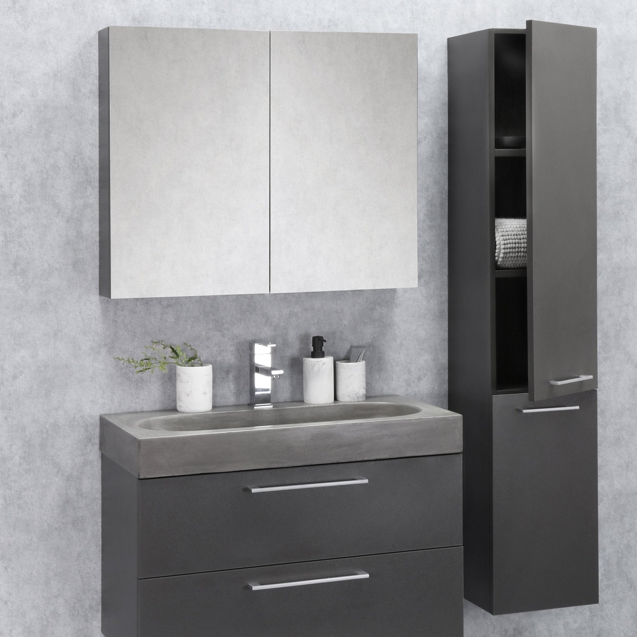 Differnz Somero hoge kast links/rechts | antraciet - Mozaiektegel.com