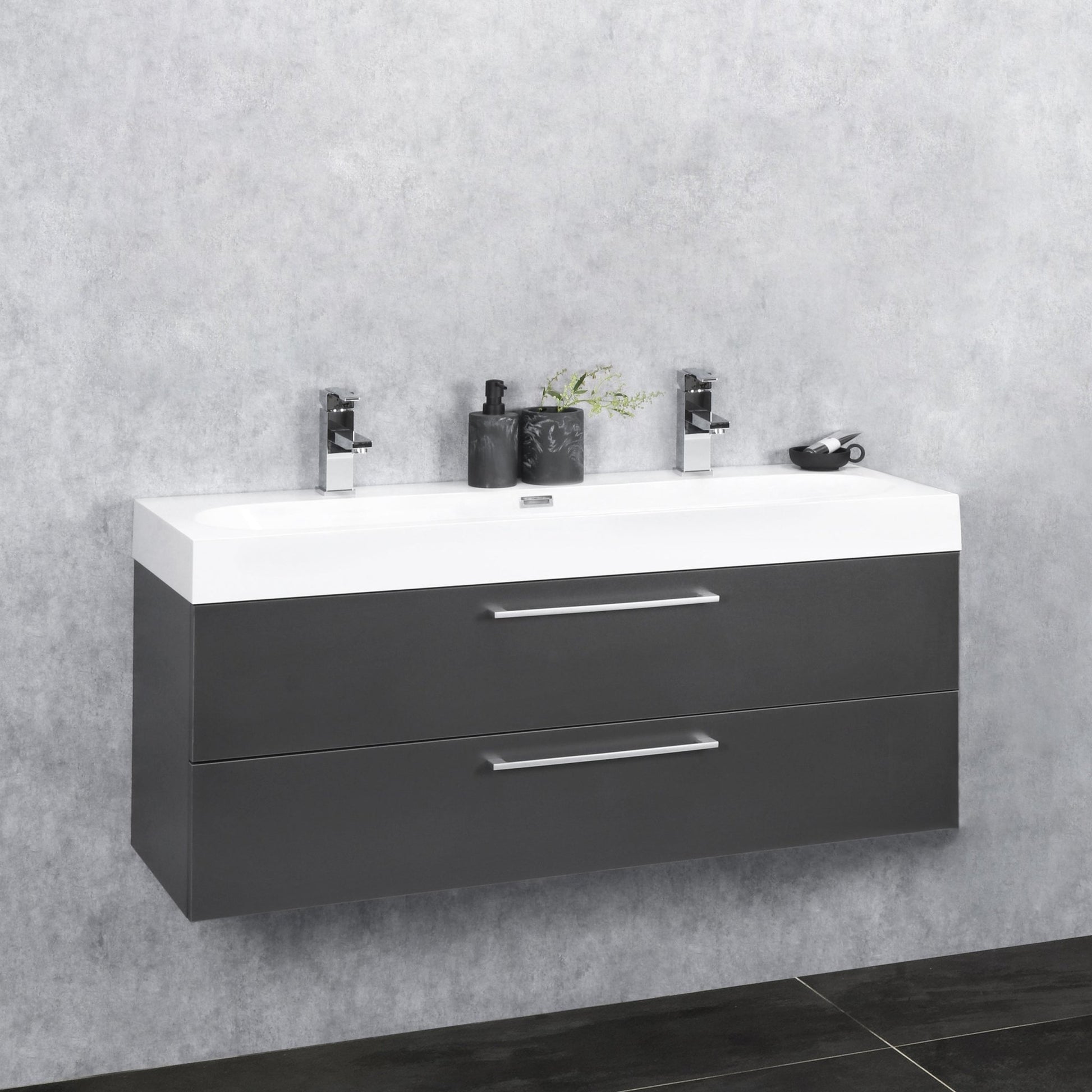 Differnz Somero onderkast 2 lades | antraciet | 100 cm - Mozaiektegel.com