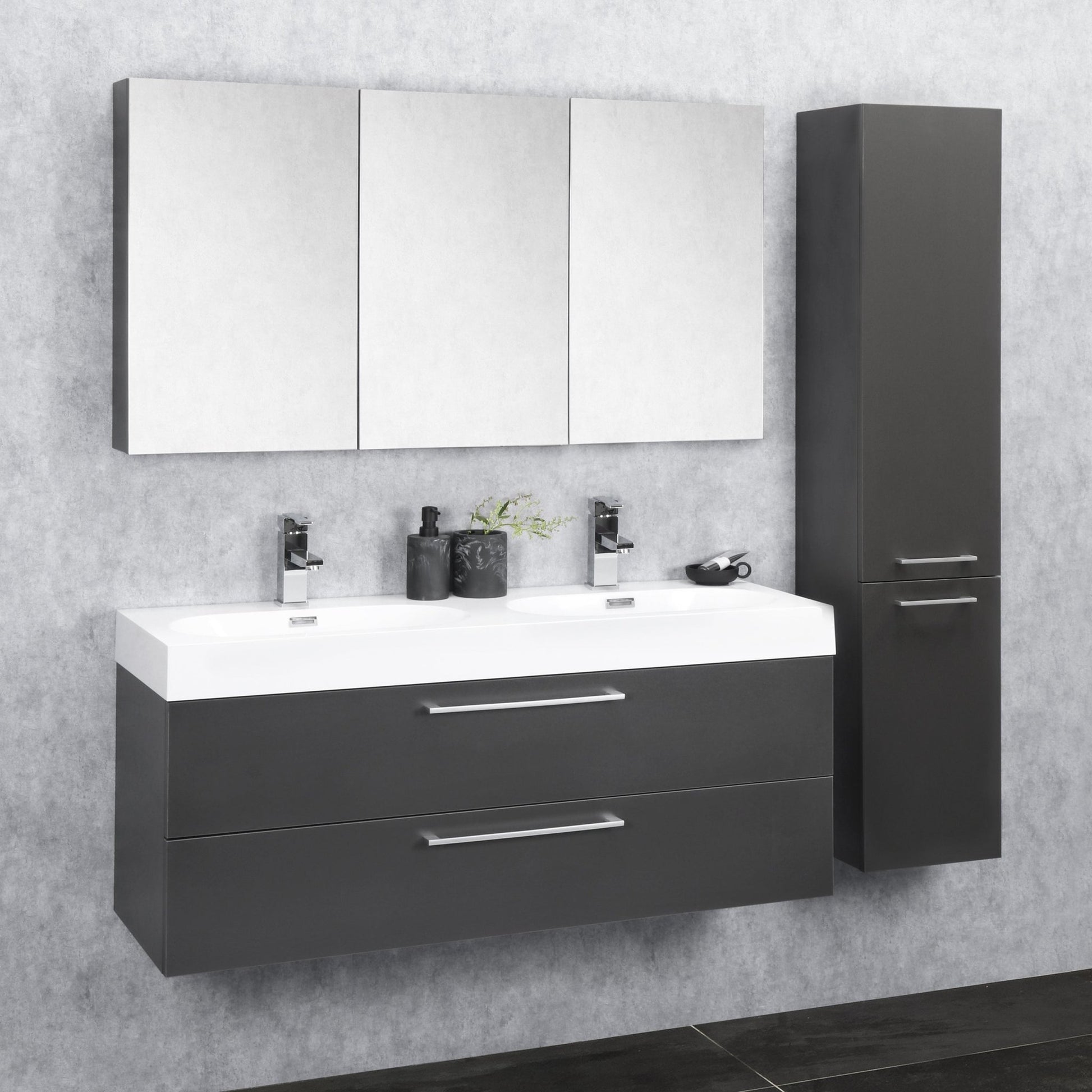 Differnz Somero onderkast 2 lades | antraciet | 120 cm - Mozaiektegel.com