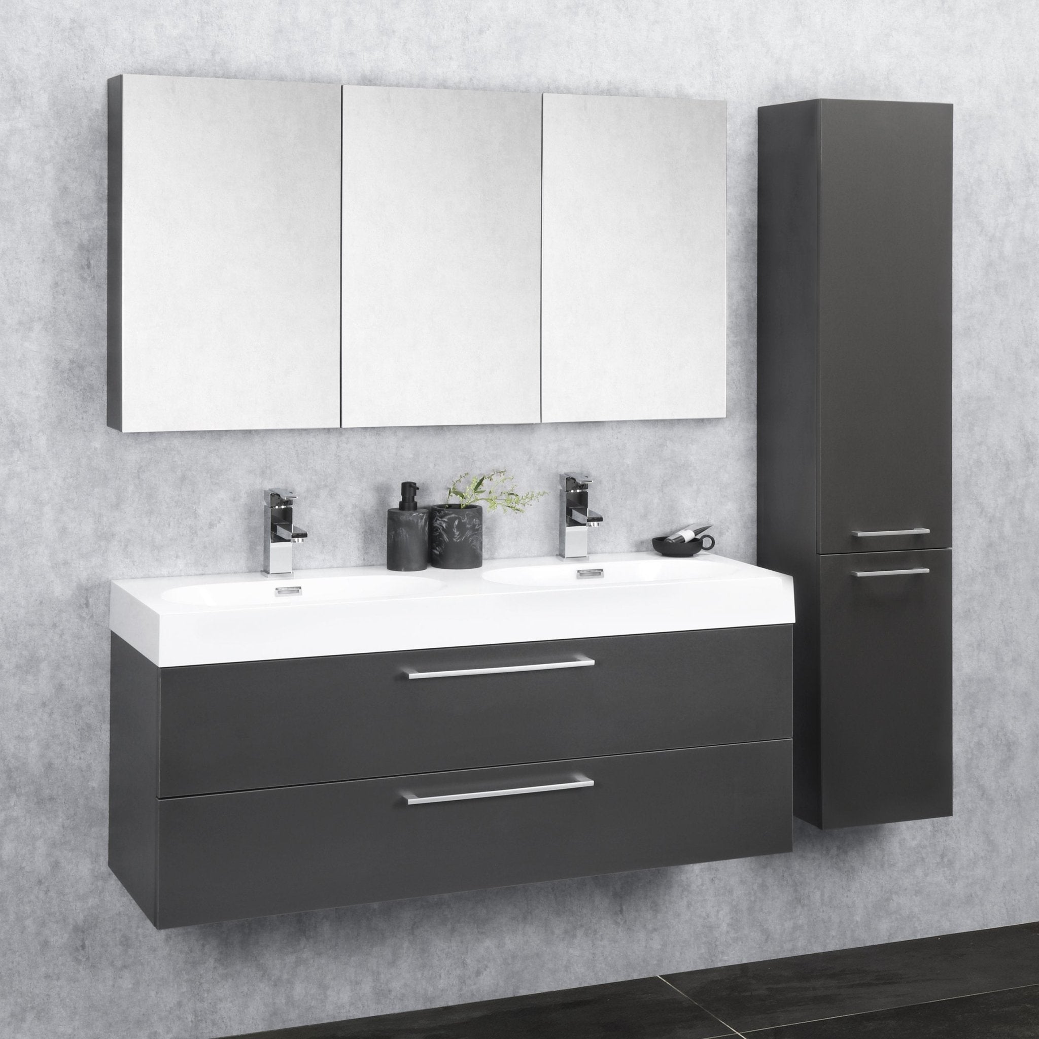 Differnz Somero onderkast 2 lades | antraciet | 120 cm - Mozaiektegel.com