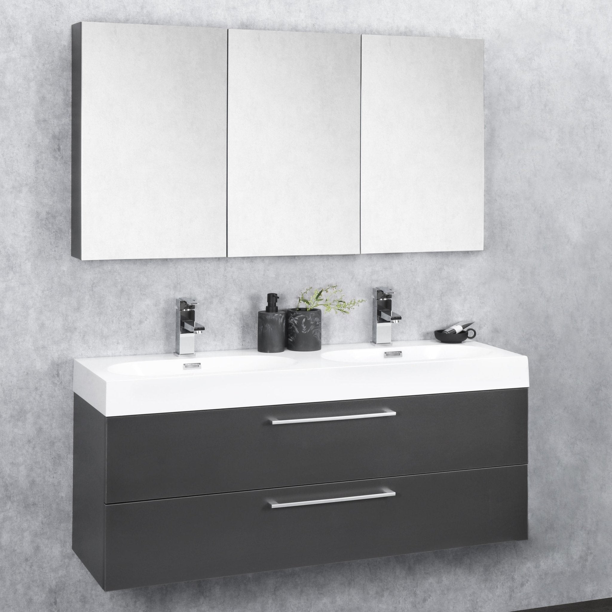 Differnz Somero onderkast 2 lades | antraciet | 120 cm - Mozaiektegel.com